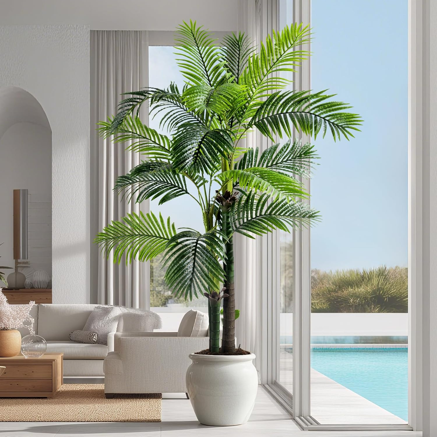 6.2FT Faux Phoenix Palm Tree – Tropical Indoor/Outdoor Decor for Home & Garden