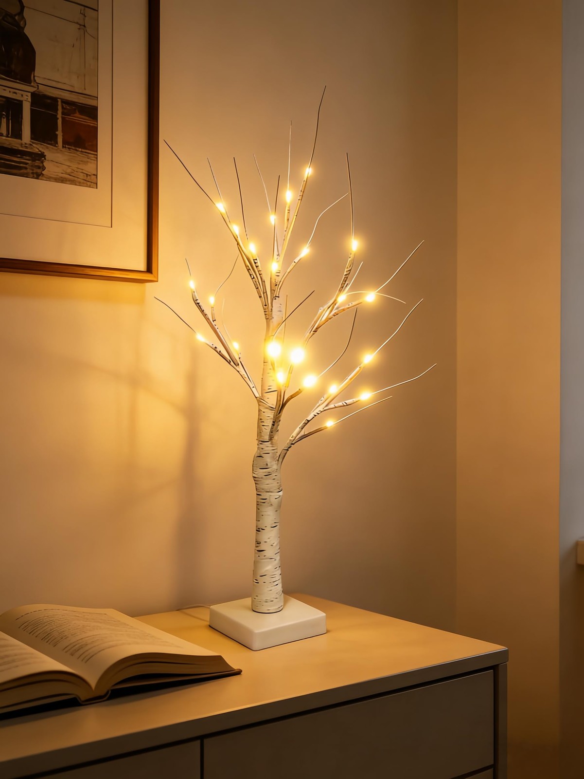 2 FT Birch Tree Light 24 Lamp Beads Fashion Table Lamp Christmas Decoration N…
