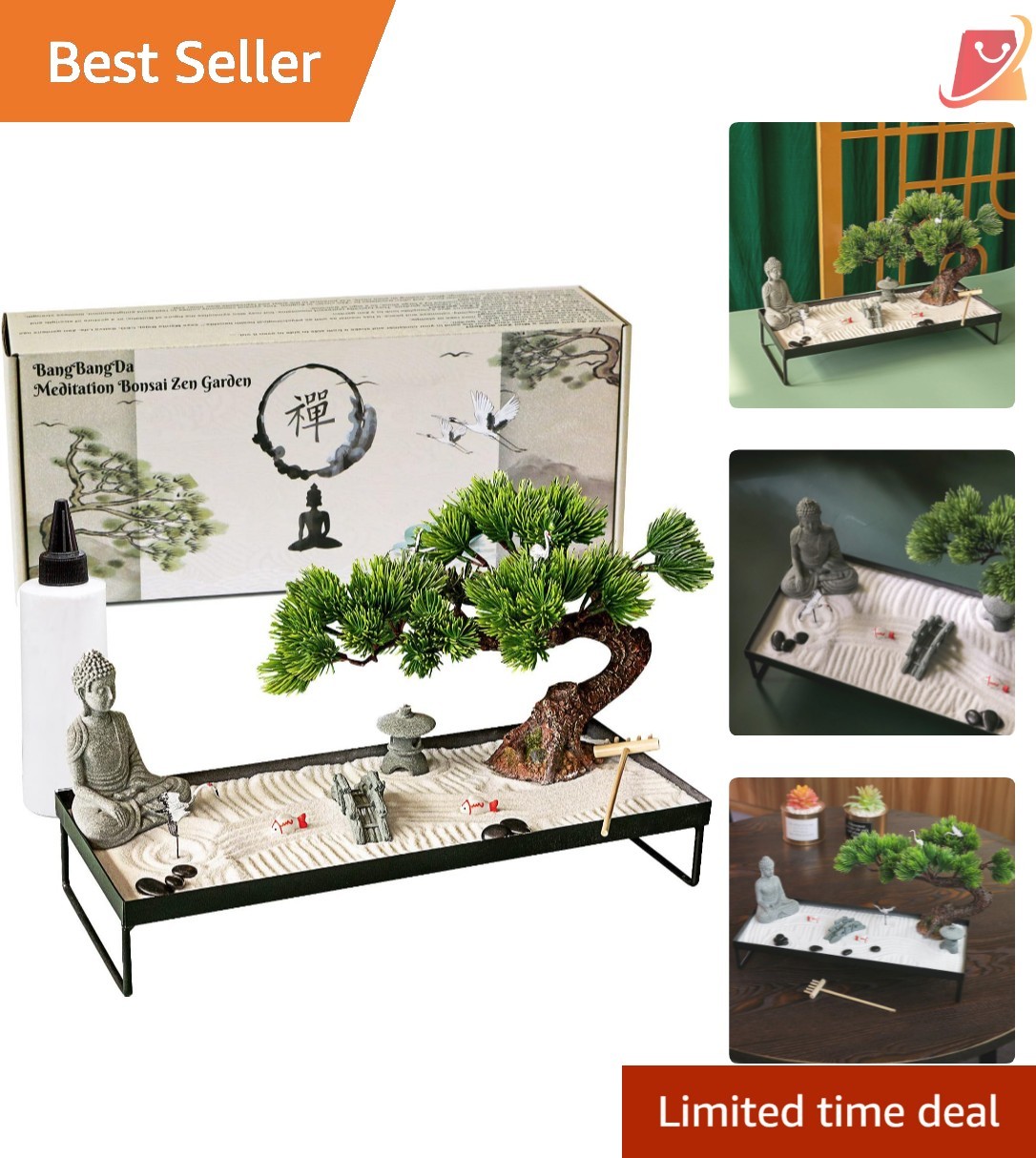 Japanese Zen Garden Decor Bonsai Tabletop Meditation Gifts for Home Office