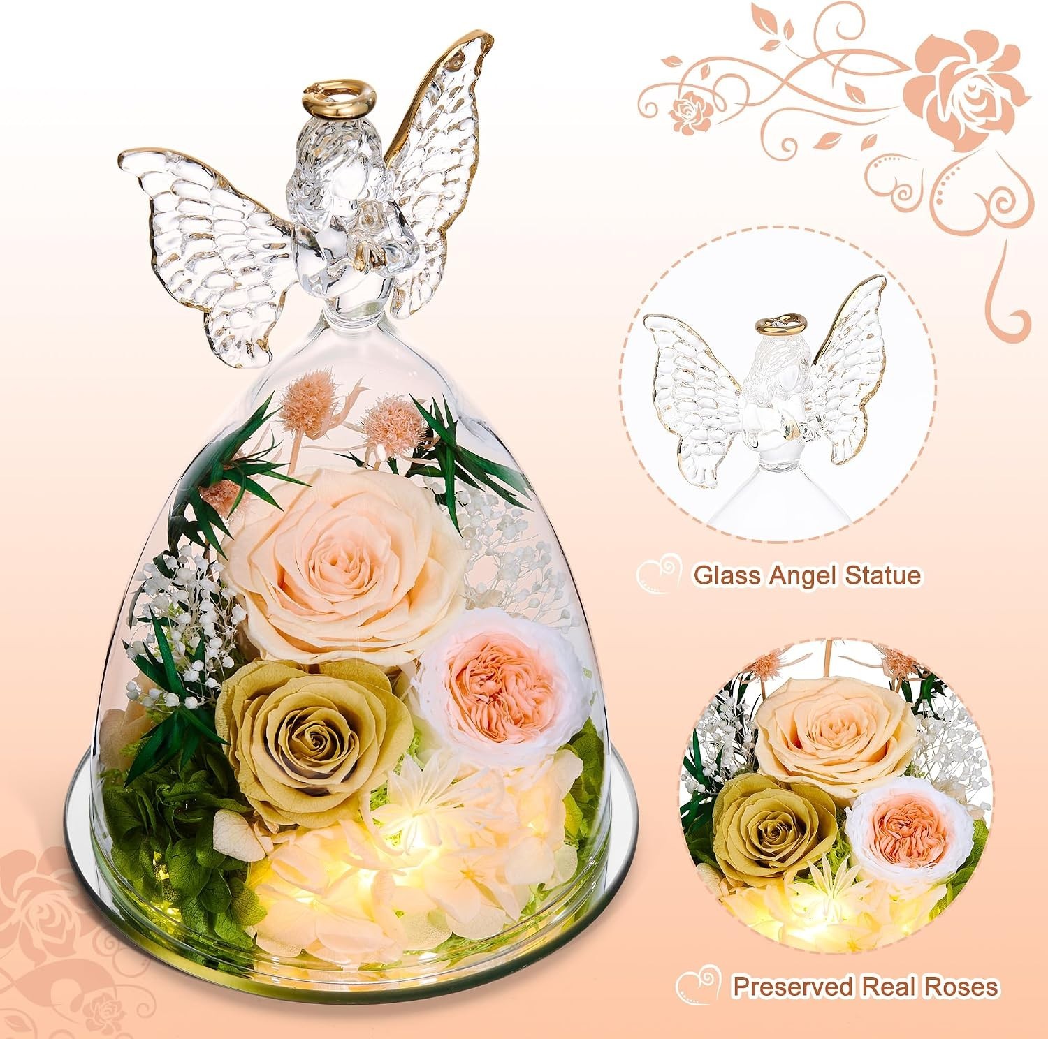 Forever Rose Gift for Women Angel Figurine