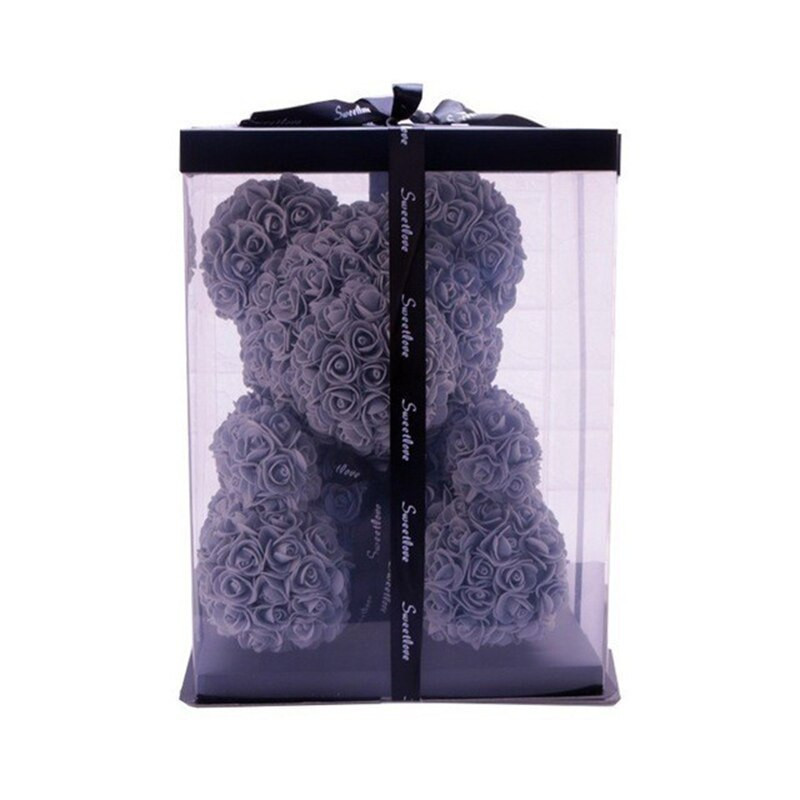 New 25Cm Teddy Rose Flower Bear Gift Box Wedding Christmas Decoration Valentine’