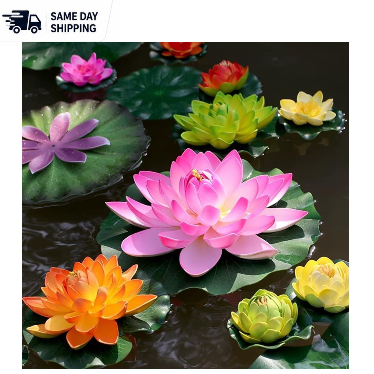 Artificial Foam Floating Lotus Pads – 14 Piece Set for Beautiful Water Features