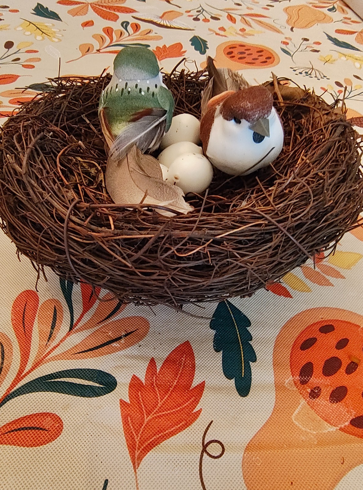 6″ Artificial Faux Bird’s nest with 2 Bird’s & Eggs.