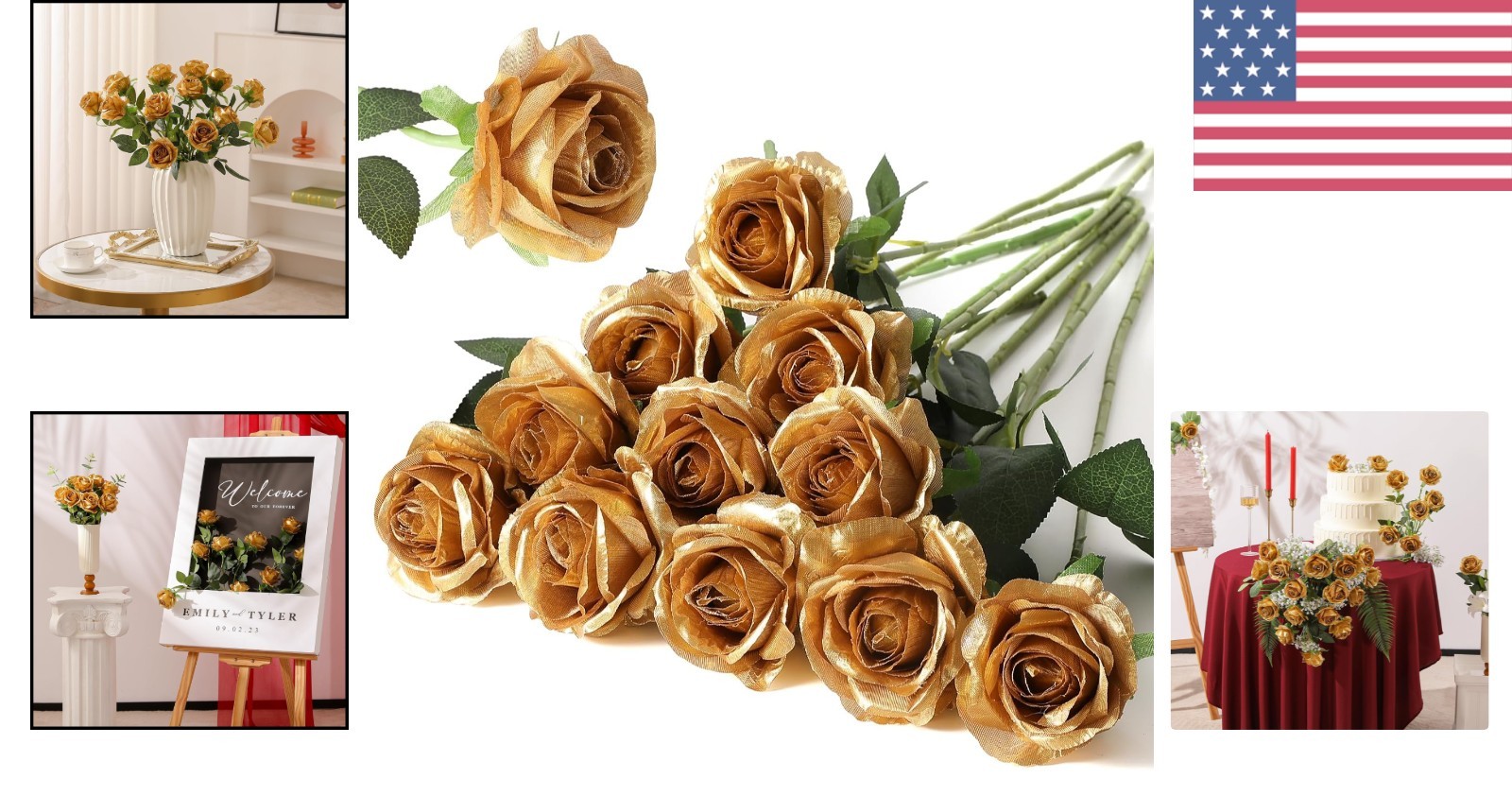 Versatile 12PCS Hypoallergenic Silk Roses – Elegant Florals for Any Occasion