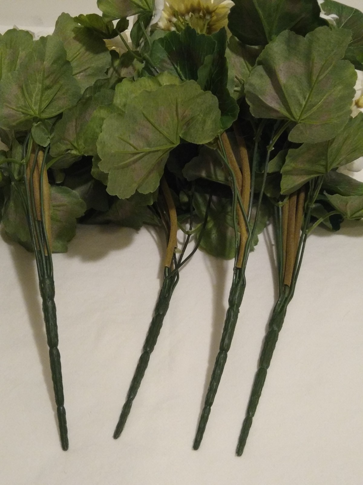 Artificial Flowers White Floral Stems 4 Garden Decor Gardening Nature Theme