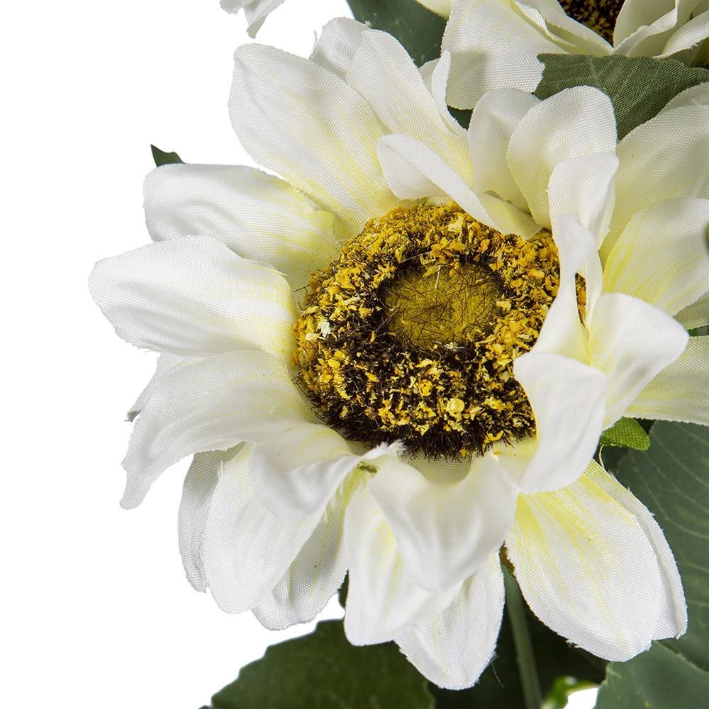 10.2 x 11 x 18.9″H Artificial Cream Sunflower BushX9, 4 Pack