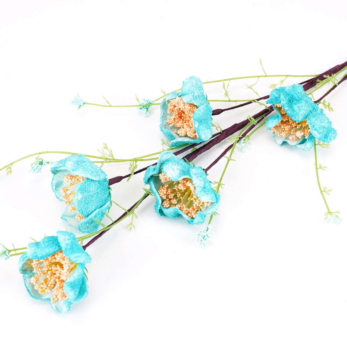 Glitter Artificial Poppy Stems Multicolor Floral Branches Home Vase Table Decor