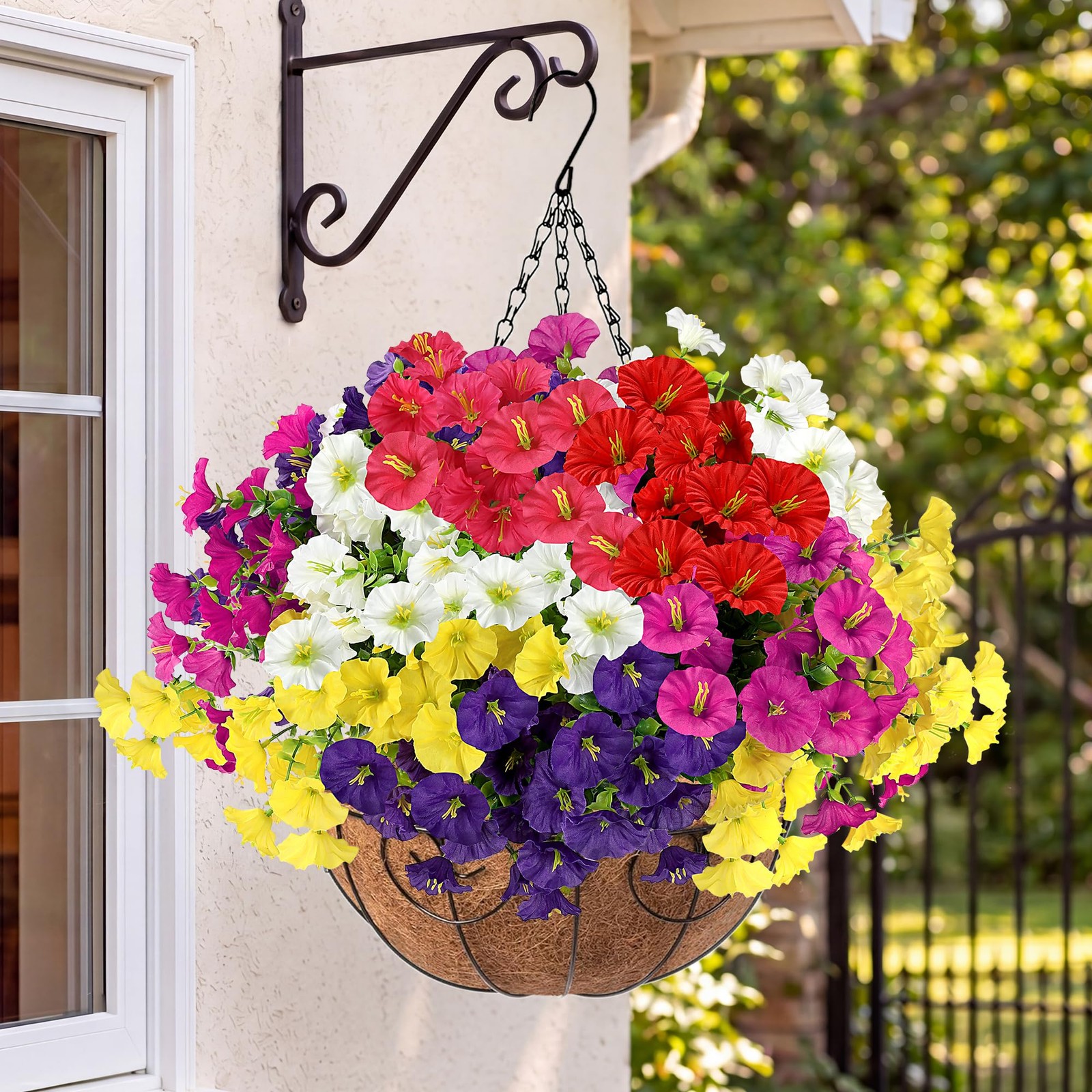 Artificial Flowers for Outdoors with Baskets Hanging Plant Faux Flowers UV Re…