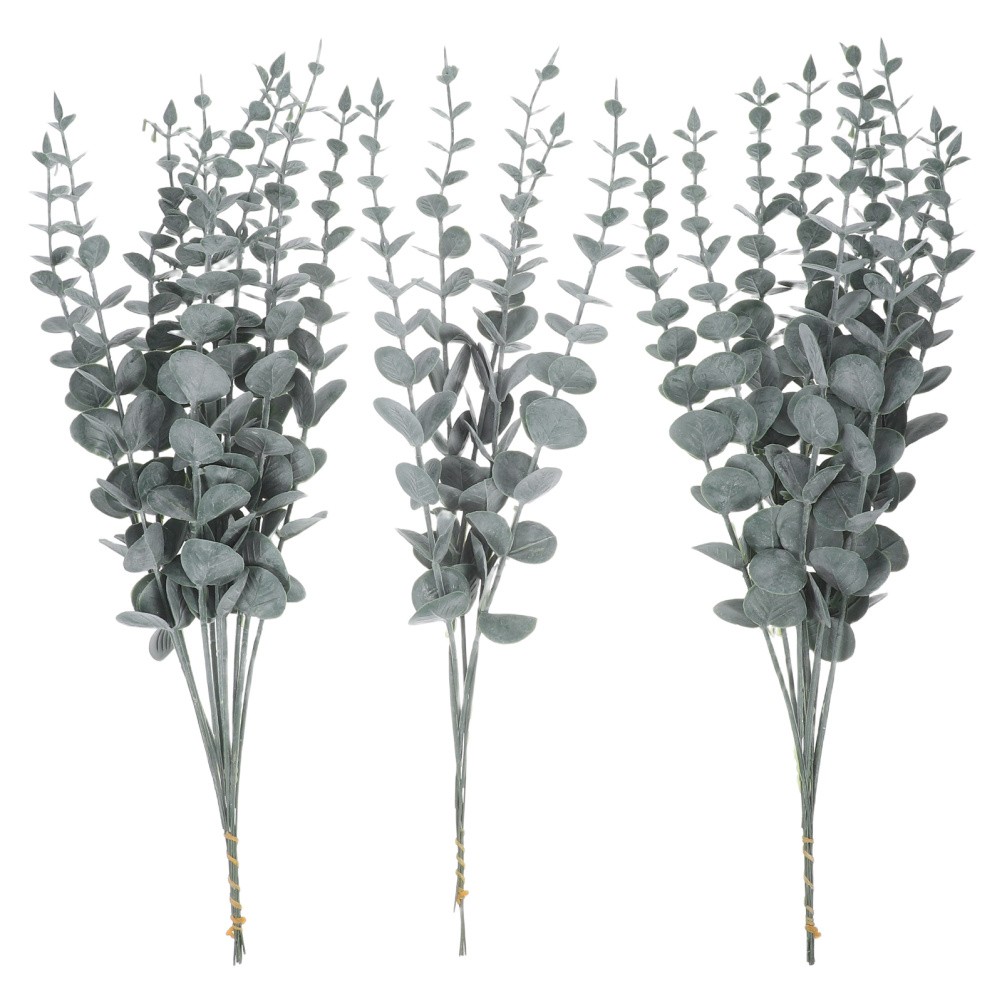 25Pcs Reusable Plastic Eucalyptus Stems Greenery Wedding Farmhouse Decor