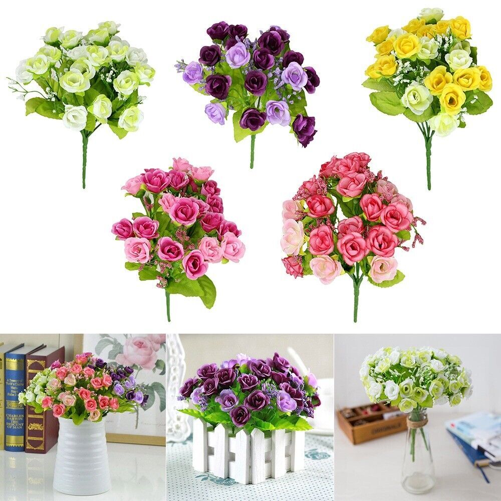 21 Heads Rose Bunch Artificial Flower Home Decor Bridal Bouquet Floral Wedding