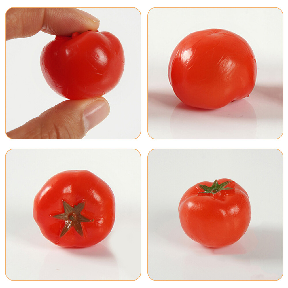 5PCS Simulation Mini Tomato Props Artificial Tomato Models Fake Realistic Tomato