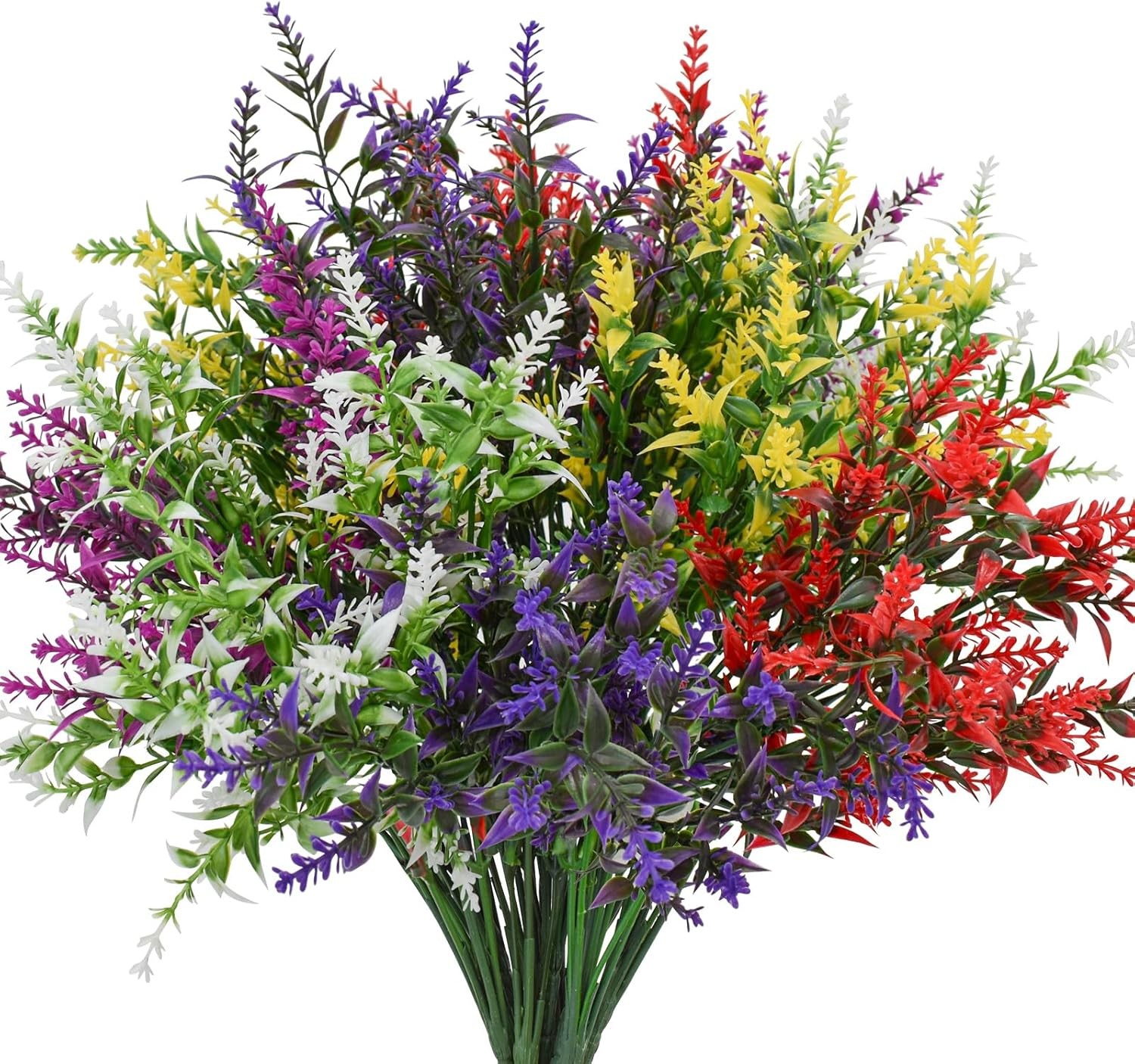 8 Bundles Artificial Lavender Flowers Fake Flowers Outdoor Plants for Home Decor
