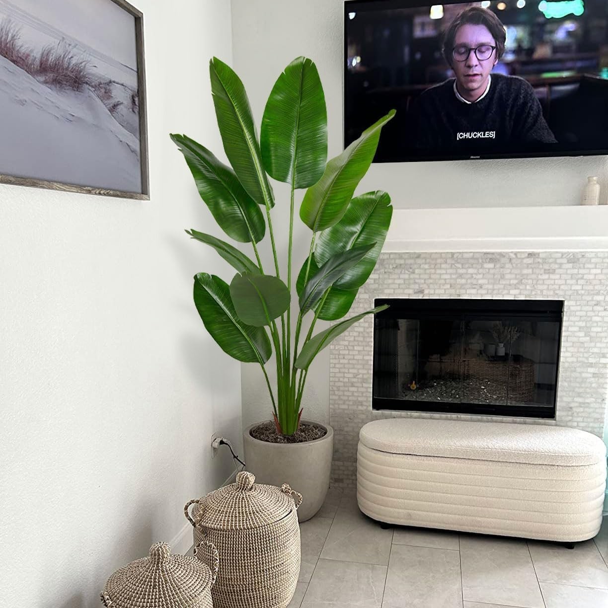 Indoor Outdoor 6ft Faux Floor Plant – Realistic Silk Leaves