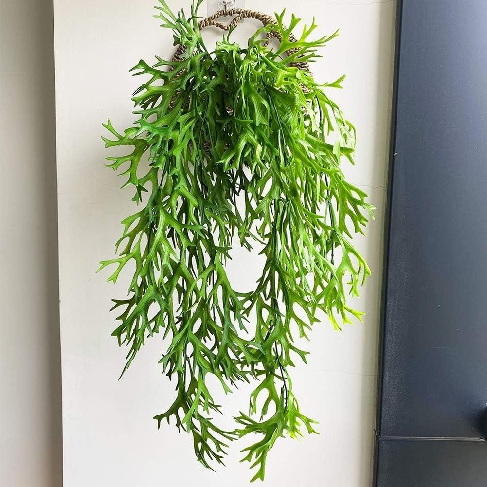 2pcs Lifelike Artificial Staghorn For Fern Hanging Plants Green 70cm Plastic