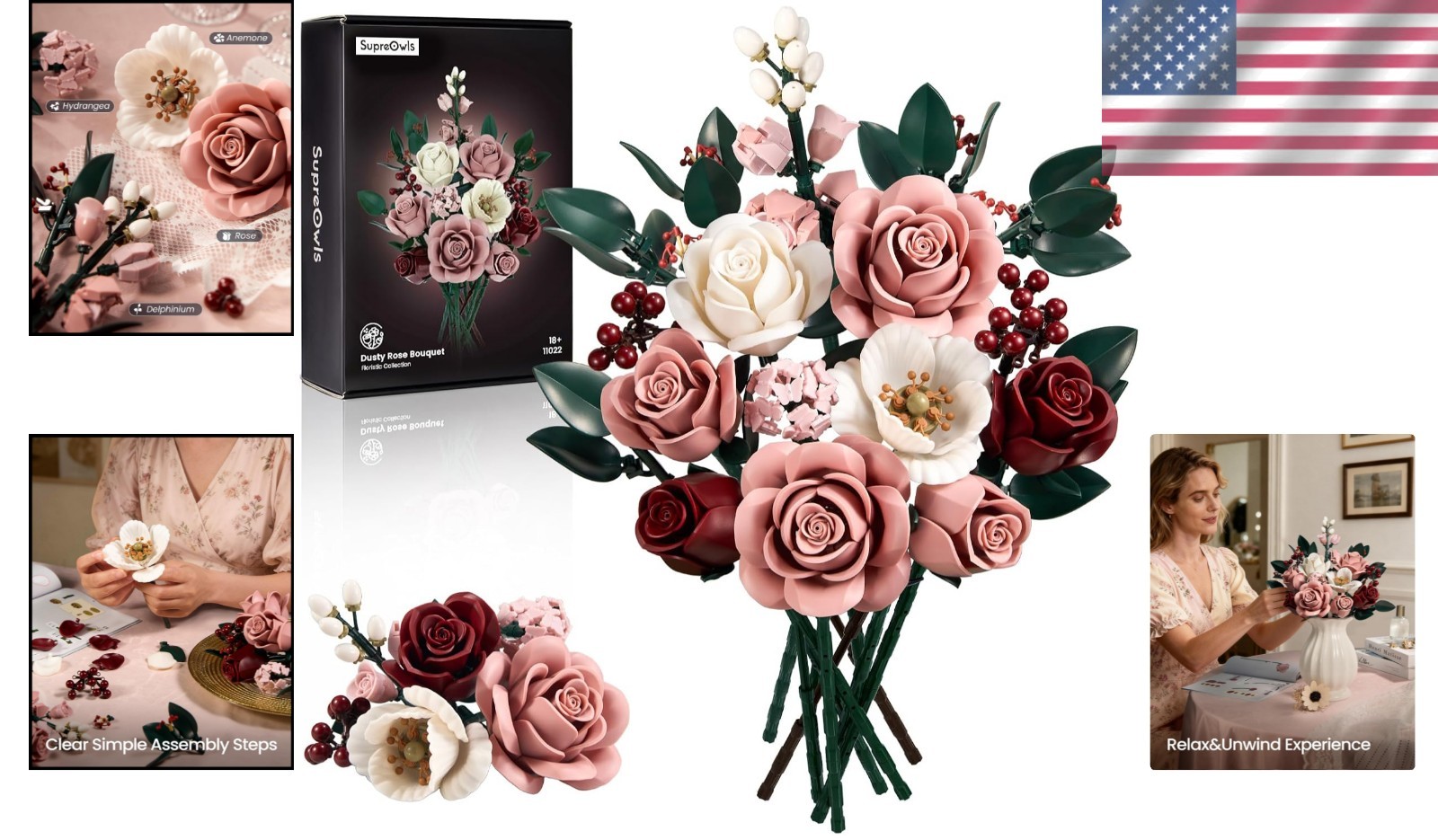 Timeless Pink Roses Artificial Flower Set – Ideal for Home and Office Decor