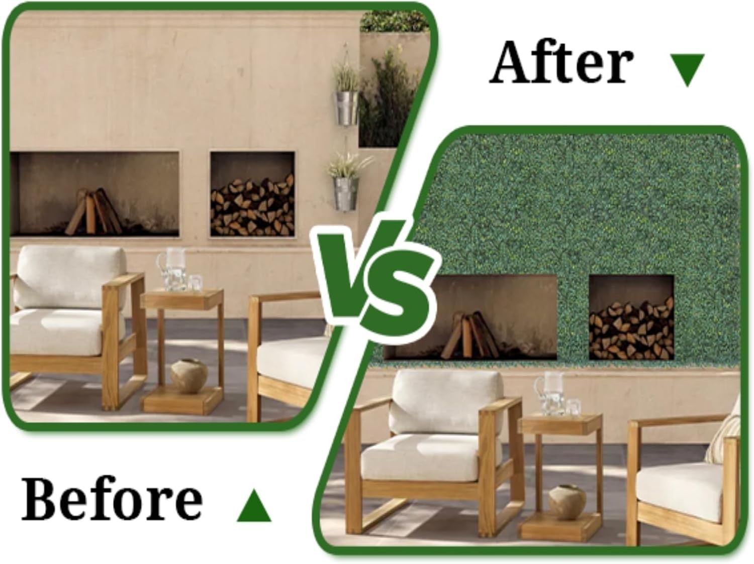 Grass Wall Panels 12 PCS 10″x 10″ Artificial Boxwood Panels with 50 Zip Ties,…