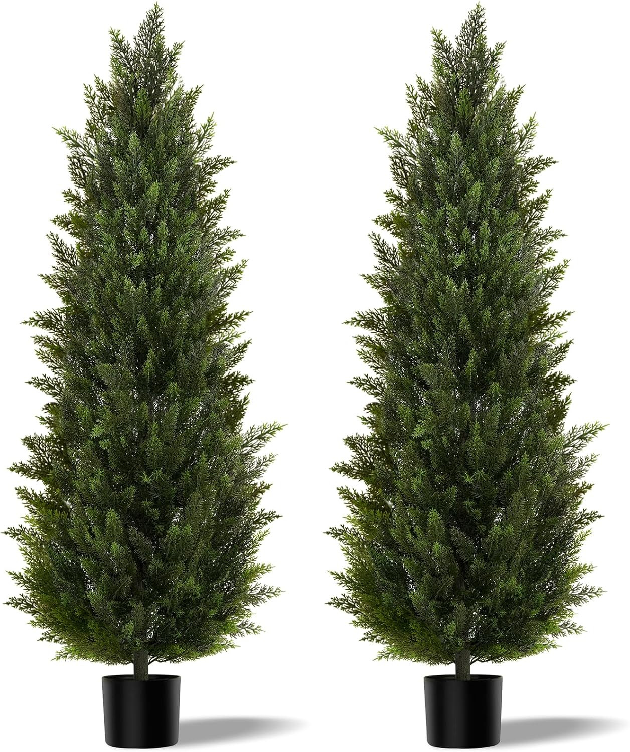 Vitalismo Artificial Topiary Cedar Trees 6FT Tall 2 Set, Outdoor Indoor Faux Pin