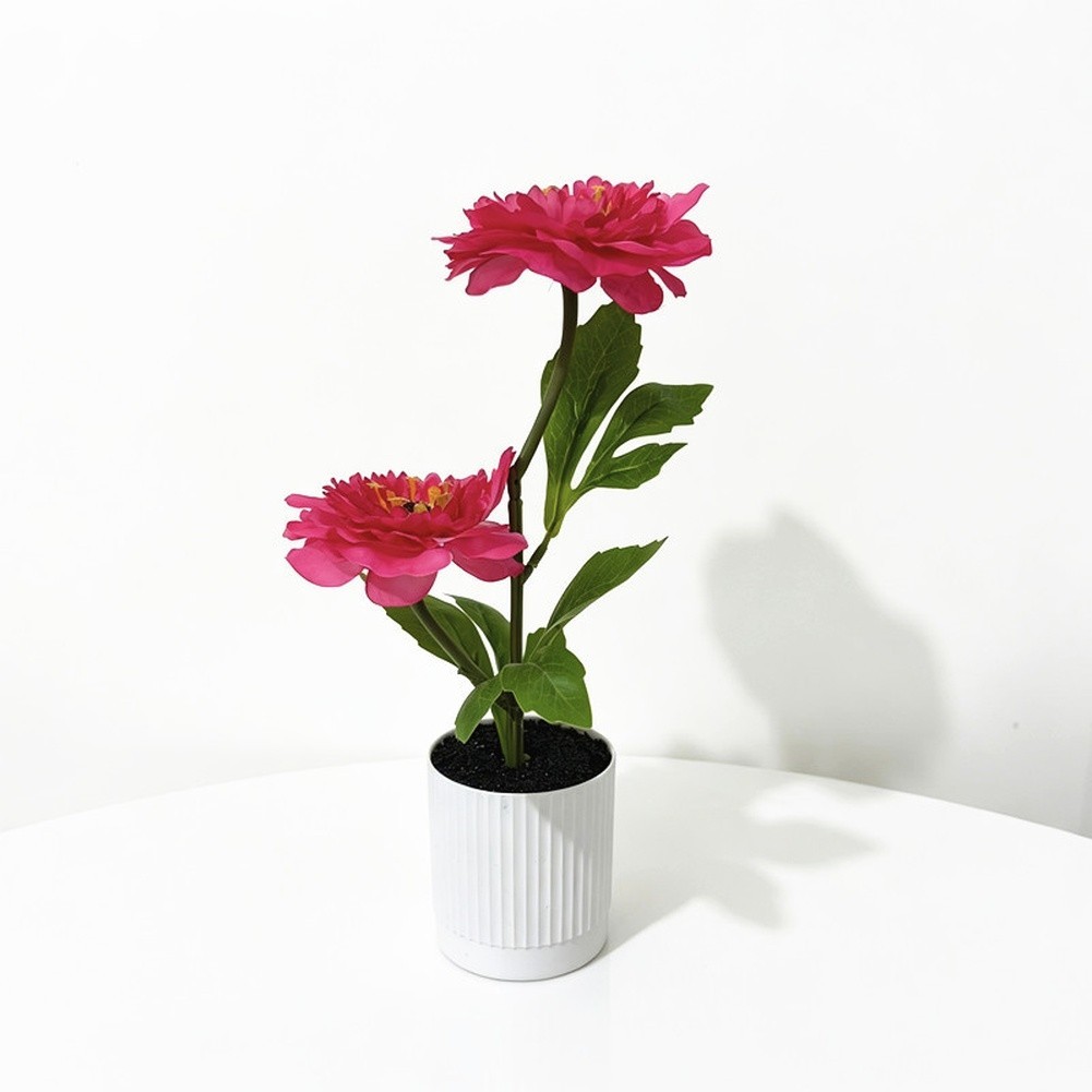 Fake Peony Bonsai Silk Plastic Flower Plant for Living Room Decor 27cm