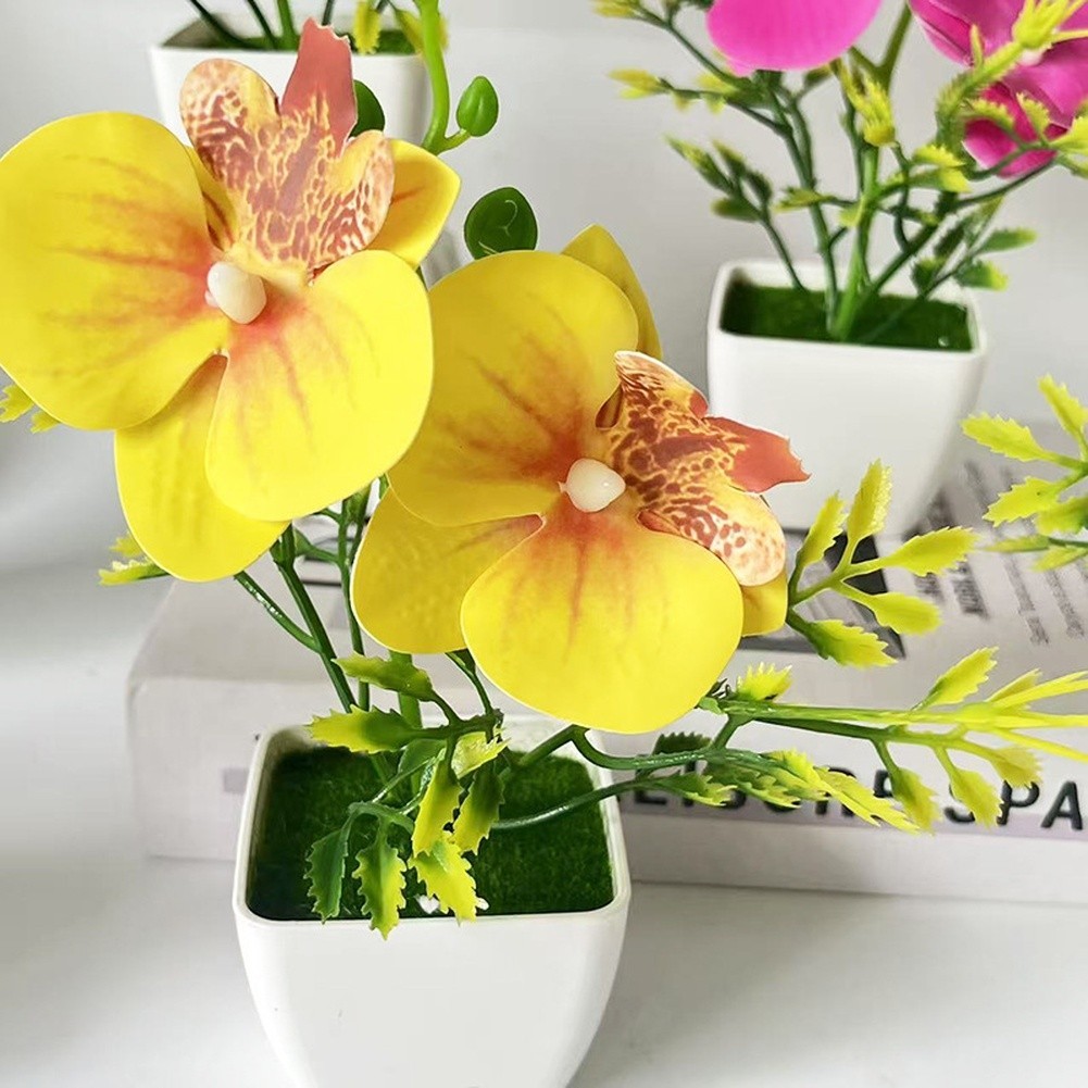 Artificial Orchid Plant with Lifelike Flowers for Living Room Bedroom Decor