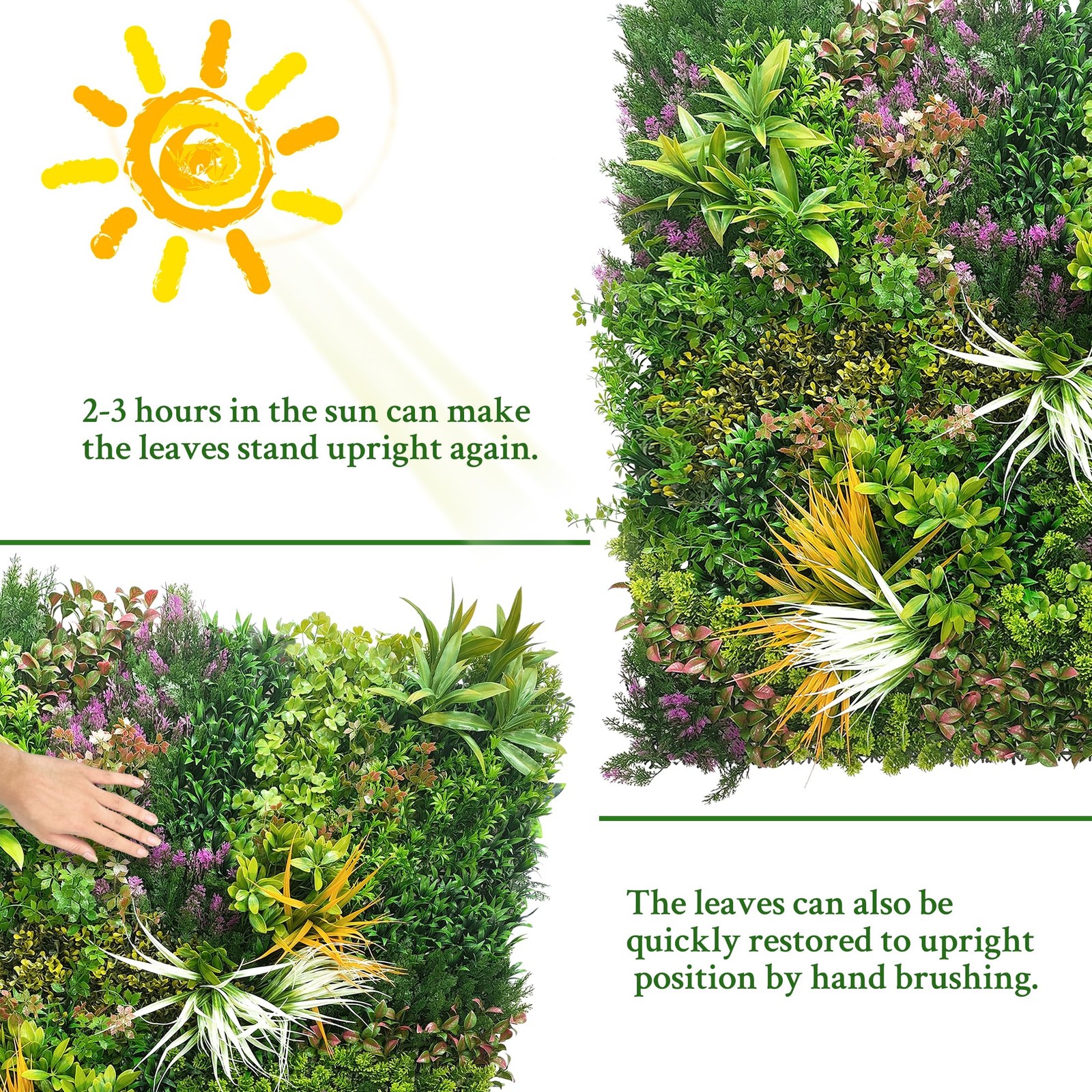 Artificial Greenery Grass Wall Panels: 20”x 20” 12P(33.5 sqft)