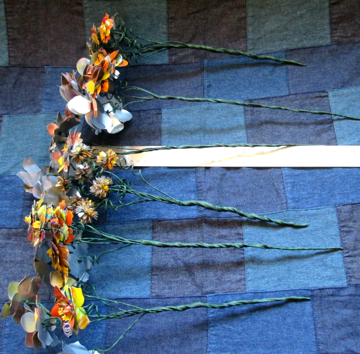 Flower Boquet Upcycled Flower Stems (x6 Yellow/Orange Stems) Weddings Gifts