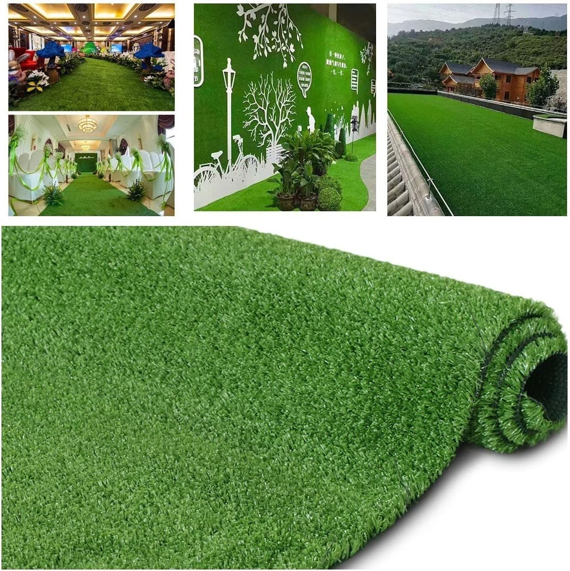 Durable Artificial Grass Lawn 6FT x 10FT Water Resistant with Rubber Backing