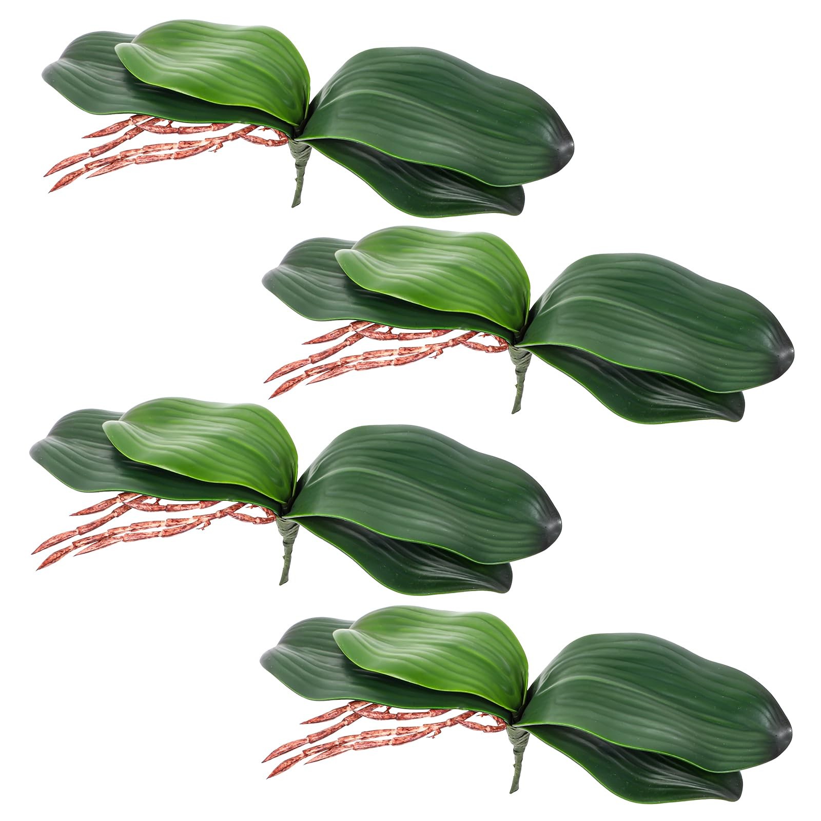 4 PCS Artificial Orchids Leaves, 8 Inch Faux Orchid Leaves Artificial Phalaen…