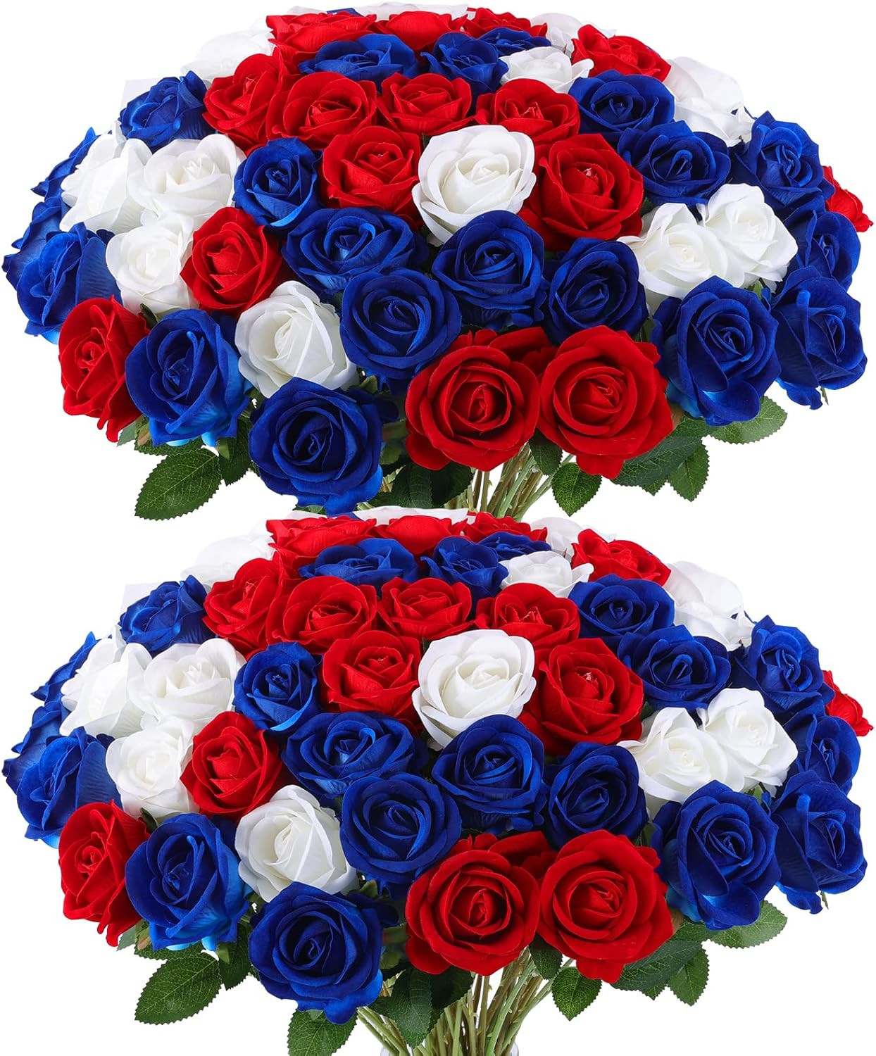 50 Pcs Artificial Roses in Bulk, Fake Velvet Silk Roses Realistic Rose for Weddi