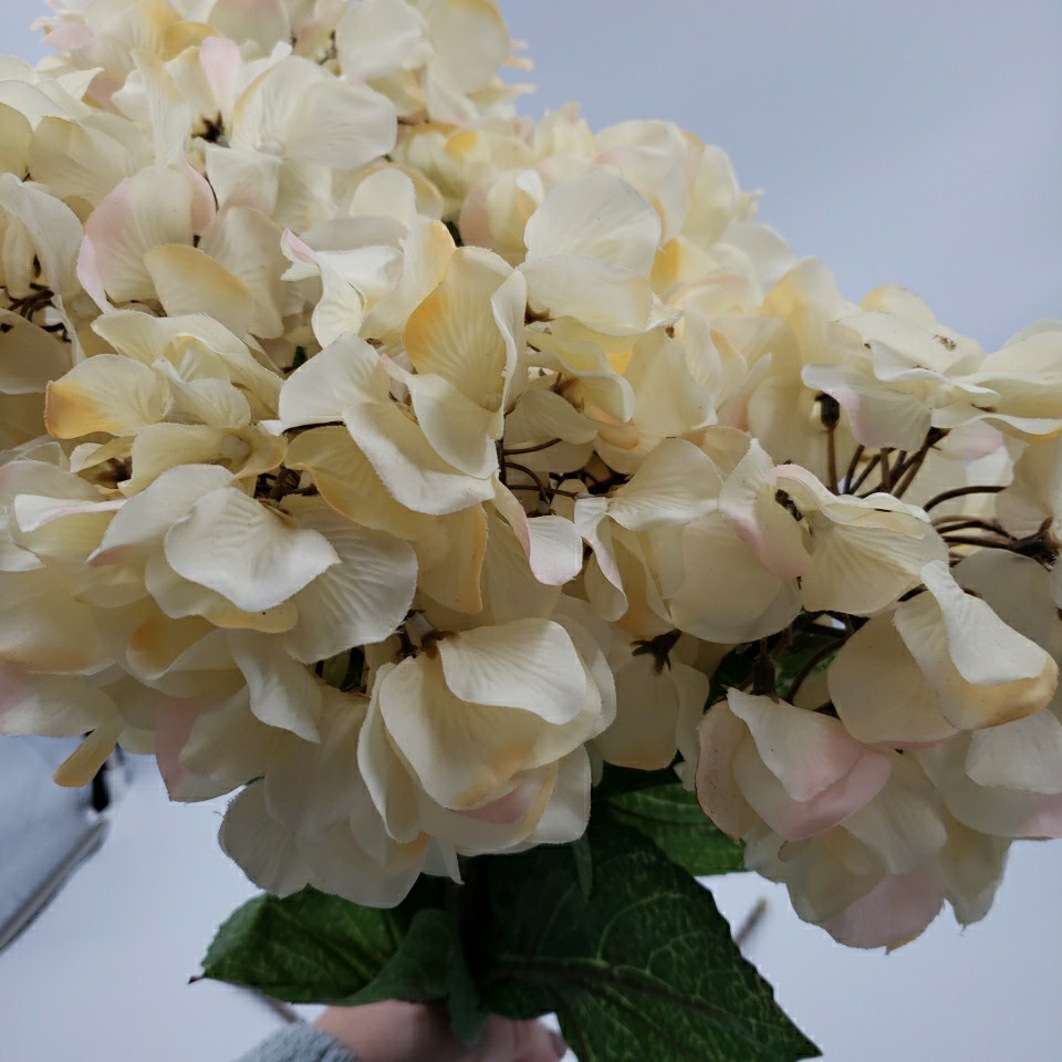 Large Faux Hydrangea Long Stem 27″ Artificial Flowers Realistic Floral Pick 6 PC