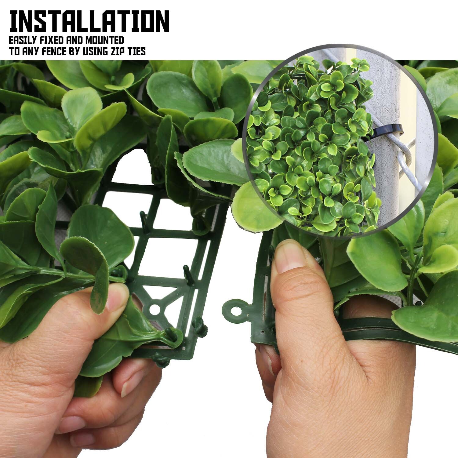 20″x20″ Artificial Faux Greenery Lechuguilla Leaf Fence Screen Wall Decor Panel