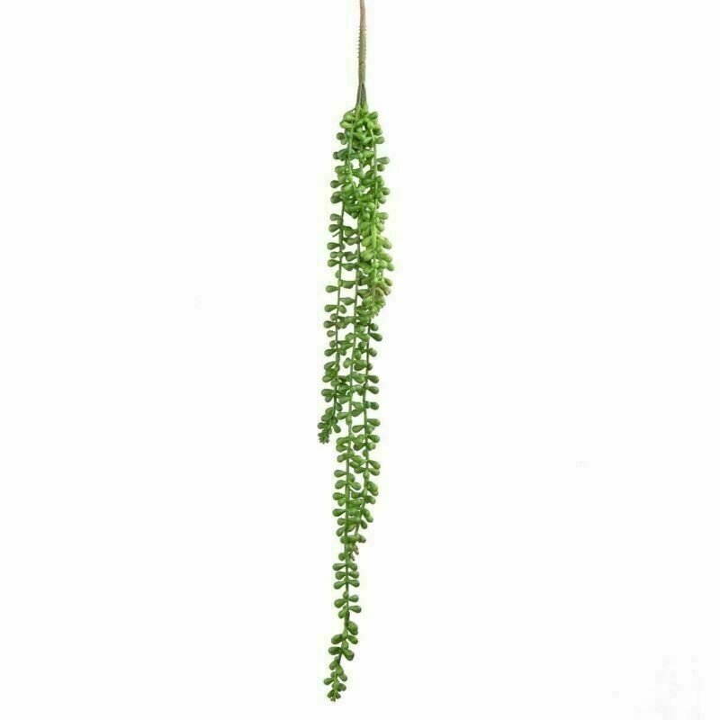US Artificial Succulent Plants Green String of Pearls Hanging Rattan Home Decor
