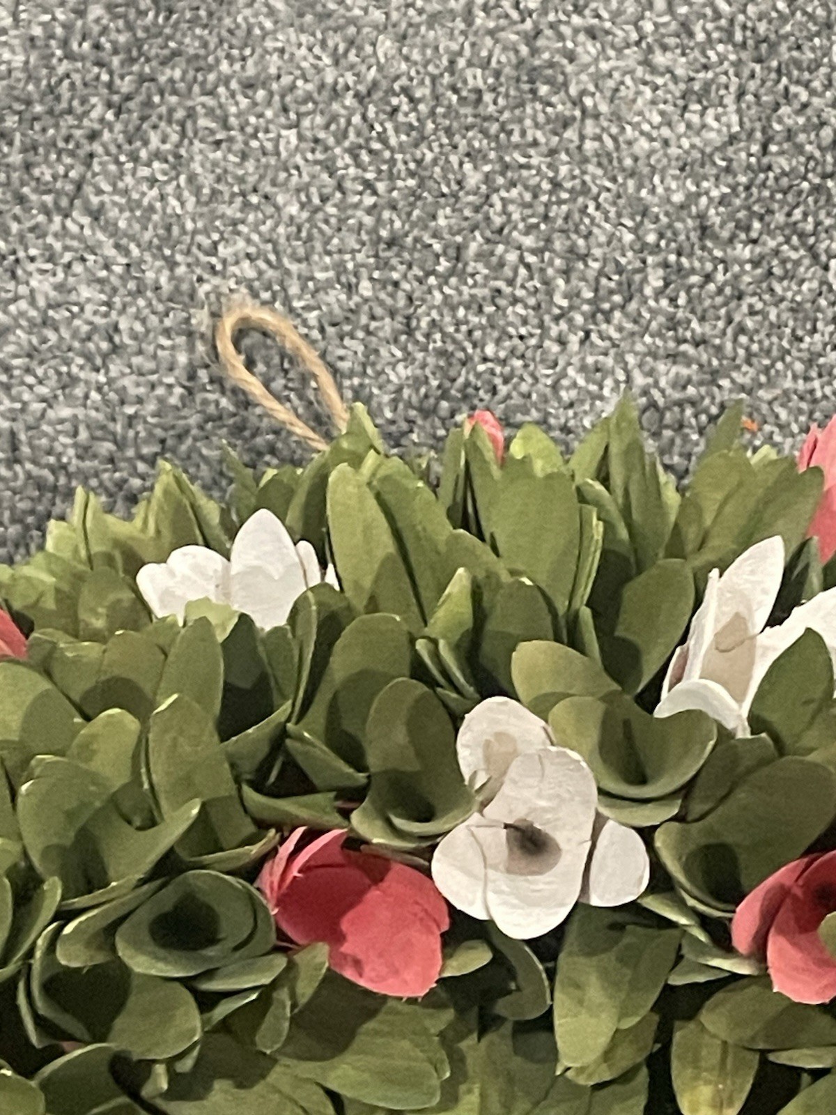 Wooden Flower Large Door Wreath Pink White Tulips Cottagecore Decor