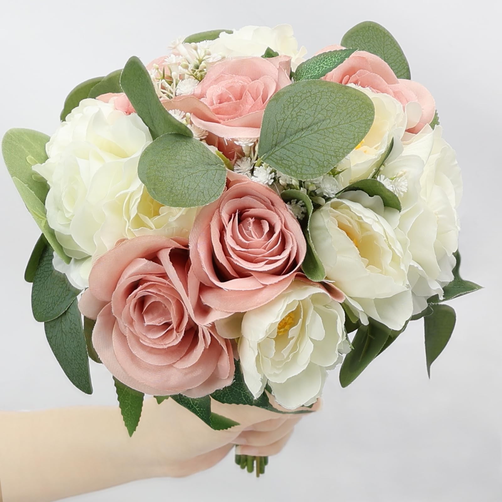 DIYDOFUN Set of 6 Bridesmaid Bouquets, 11 Inch Wedding Bouquets for Bridesmai…