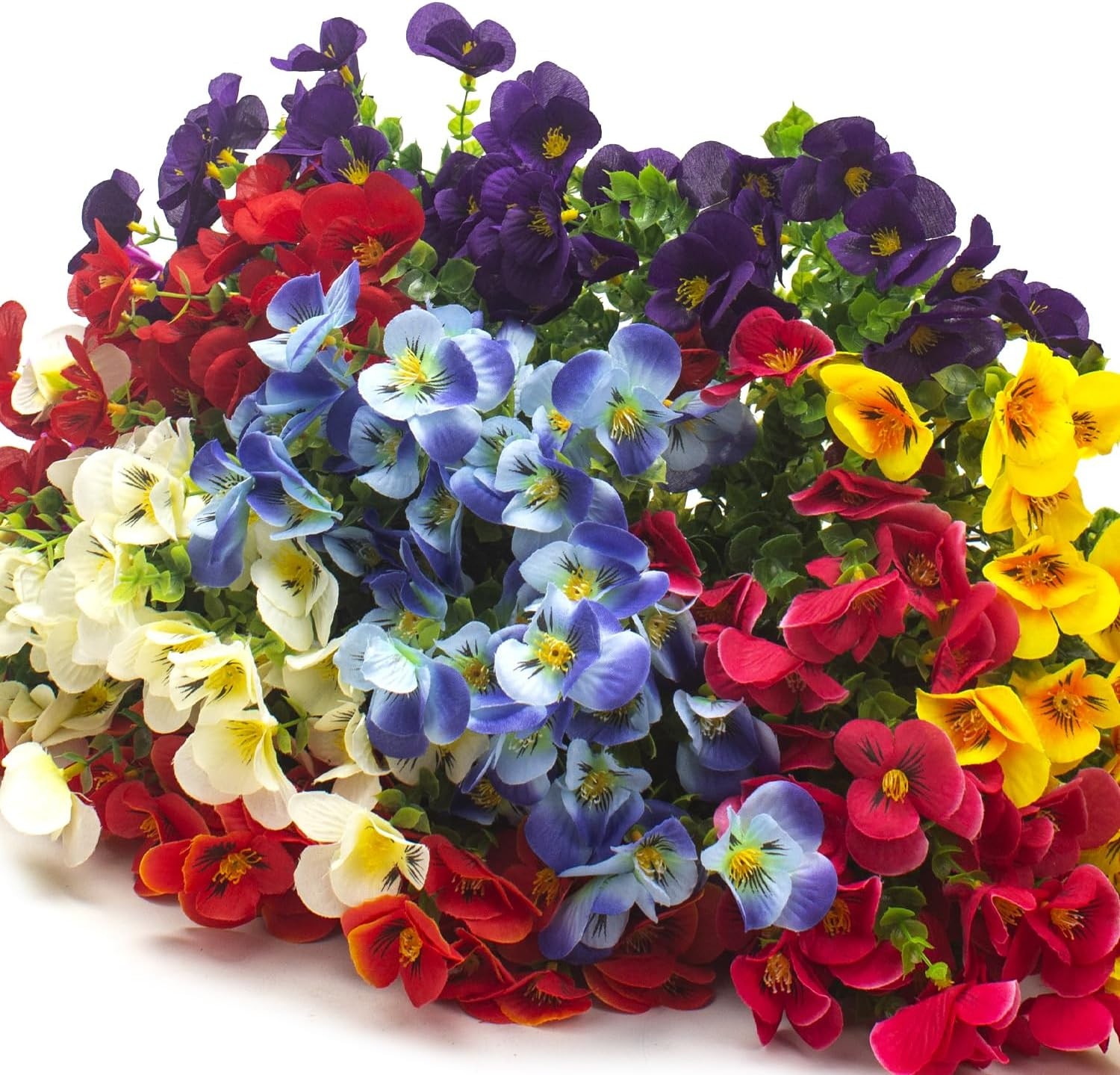 16 Bundles UV Resistant Faux Silk Flowers for Home & Garden Decor