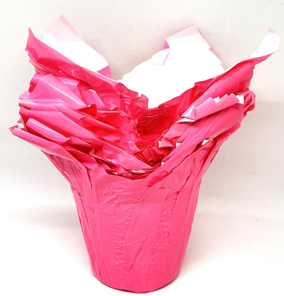 (12) Petite 4.5″ Flower Pot Wrappers KWIK COVERS BARBIE PINK Plant Sellers LOOK!