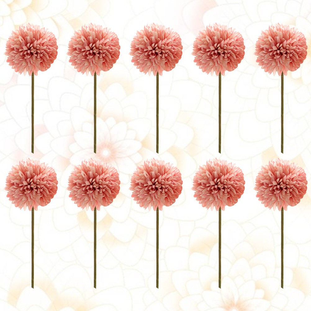 10Pcs Reusable Artificial Dandelion Flowers Pink Decor for Home Garden Wedding