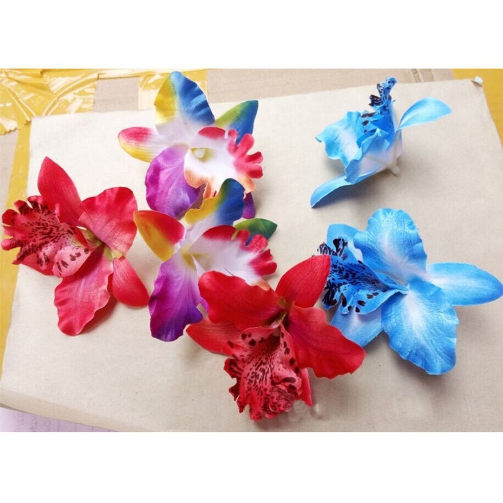 20 Pcs Artificial Butterfly Flower Flowers Heads for Decoration Silk Orchid