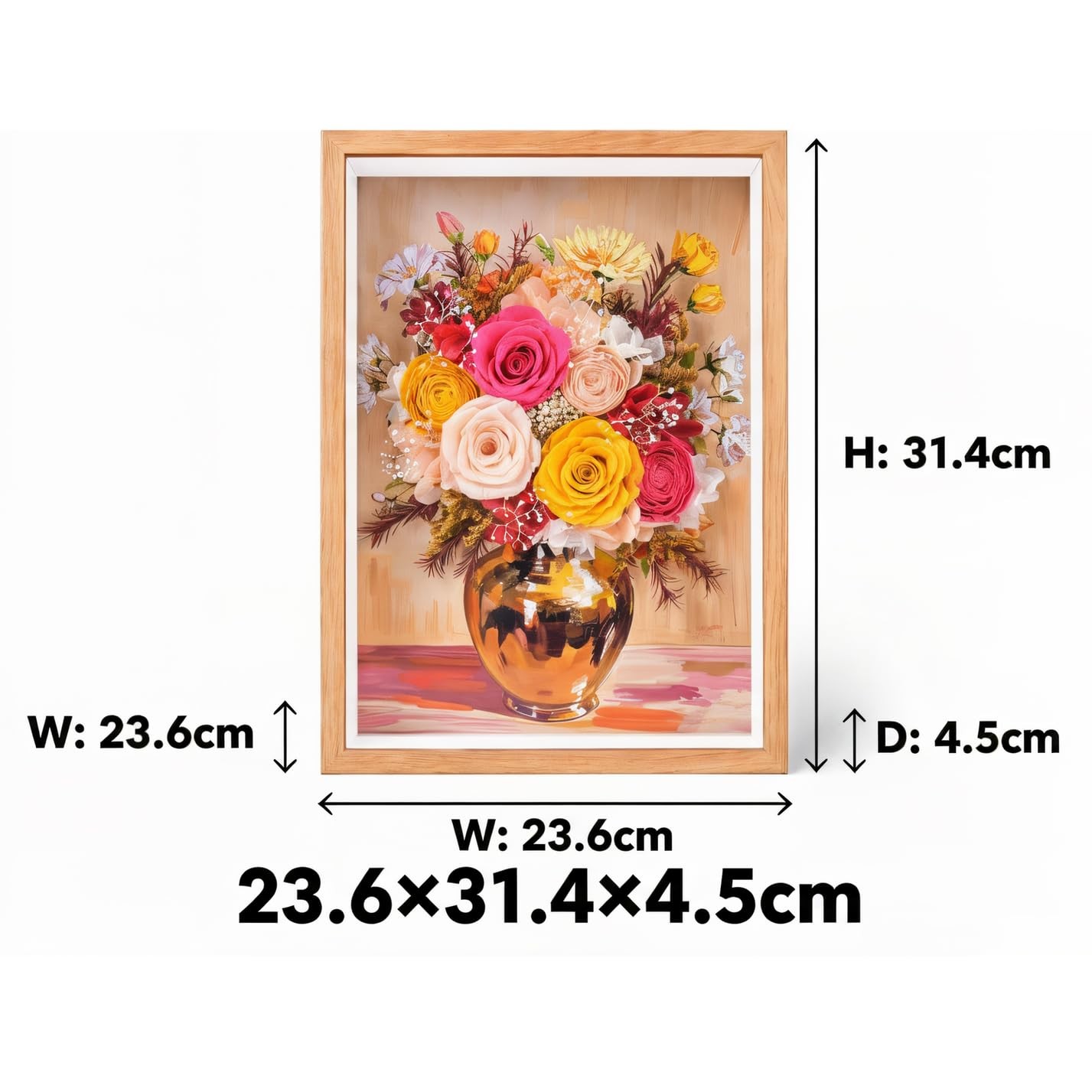 Preserved Flower Bouquet Art Frame – Colorful Floral 3D Wall Decor for Home, …