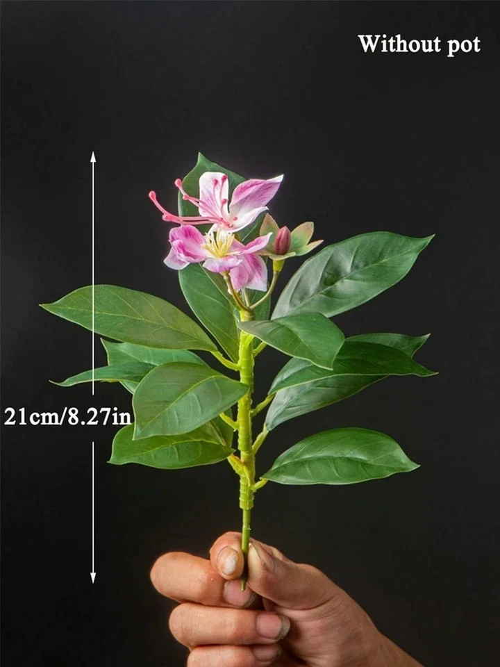 21-31cm Artificial Azaleas Plants Fake Rubber Tree Tropical Palm Leaves Faux