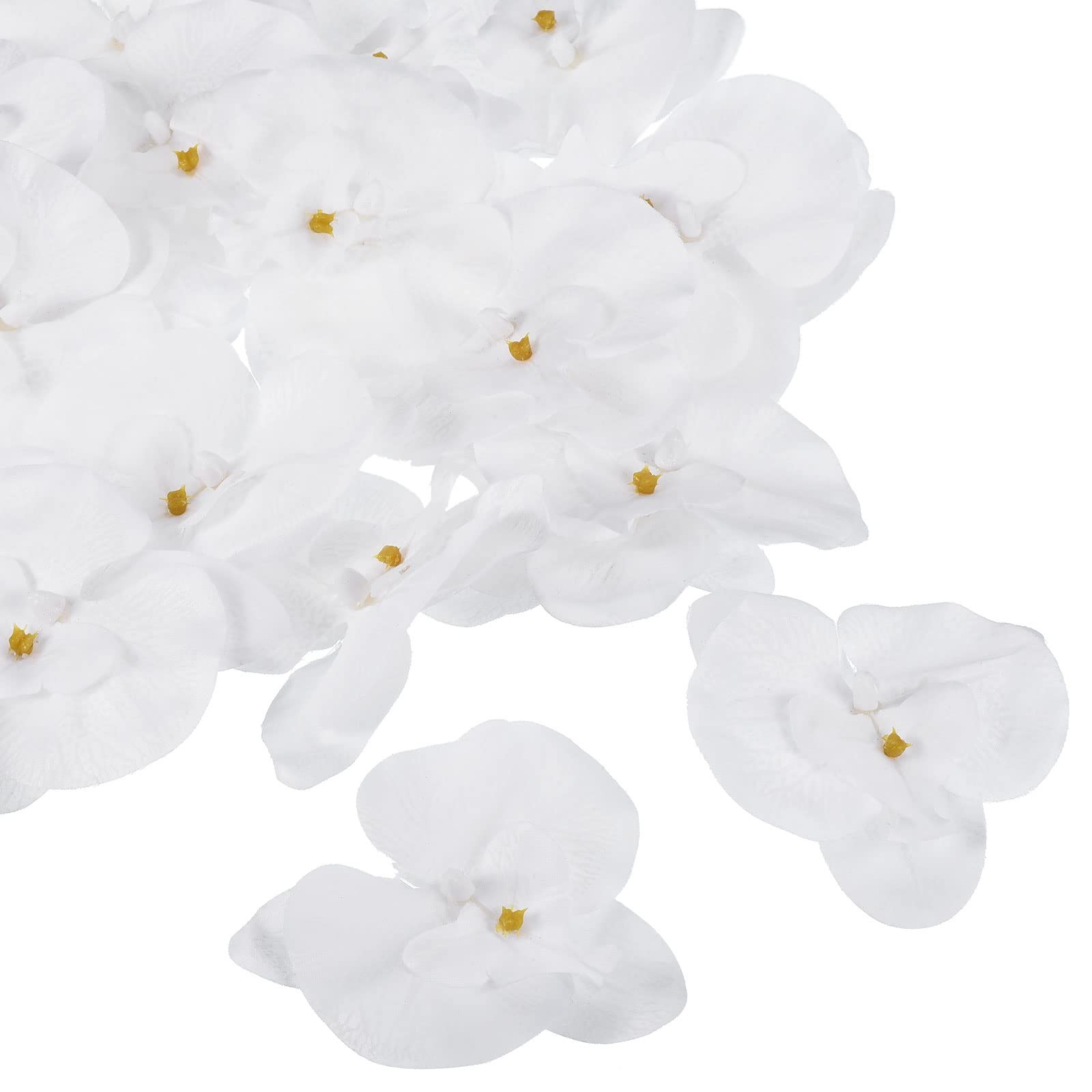 9cm/3.5″ Artificial Orchid Flower Heads, 20 Pack Silk Phalaenopsis Fake Butte…