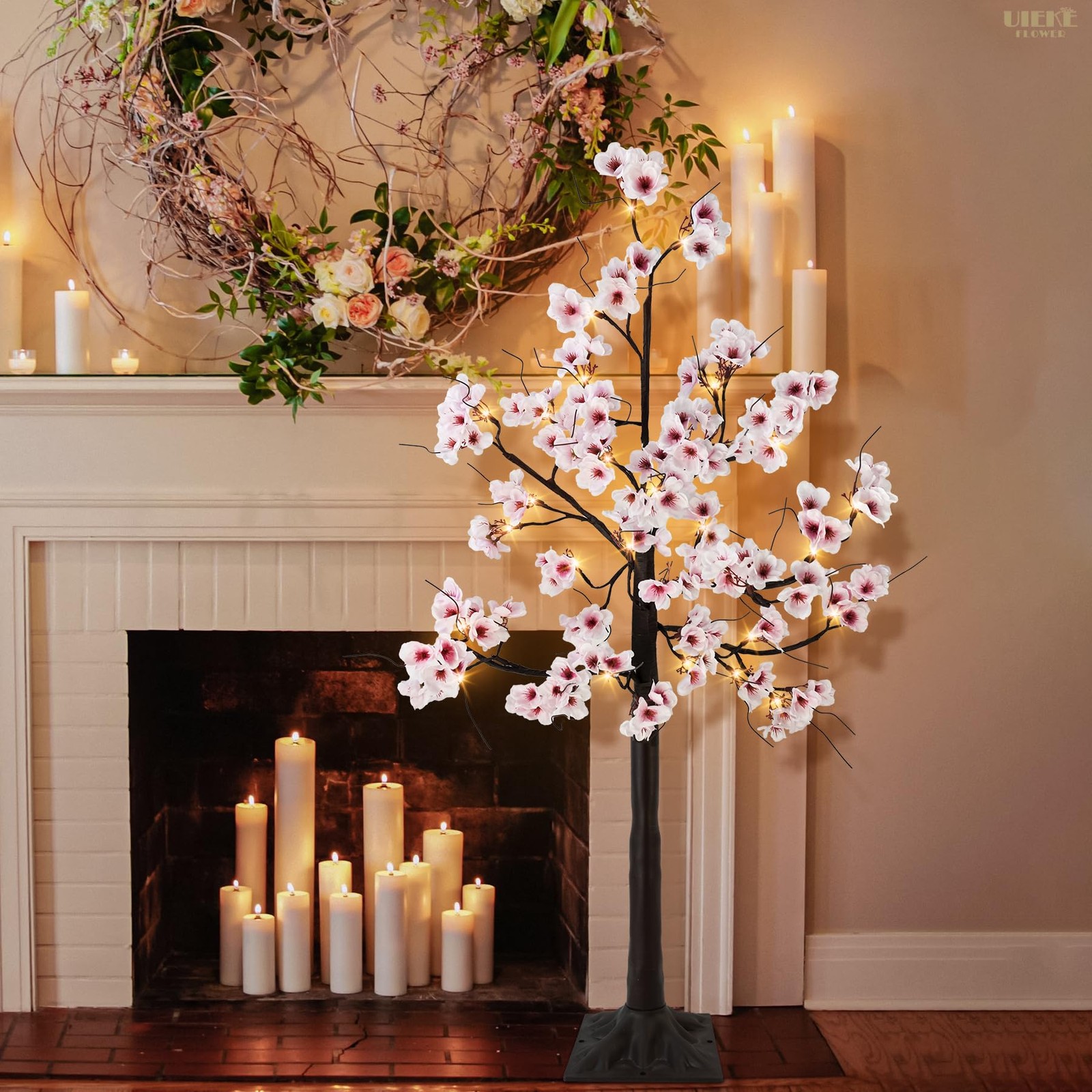 Cherry Blossom Tree, 6FT 96 Fairy Lights Artificial Lighted Tree for Home Ins…