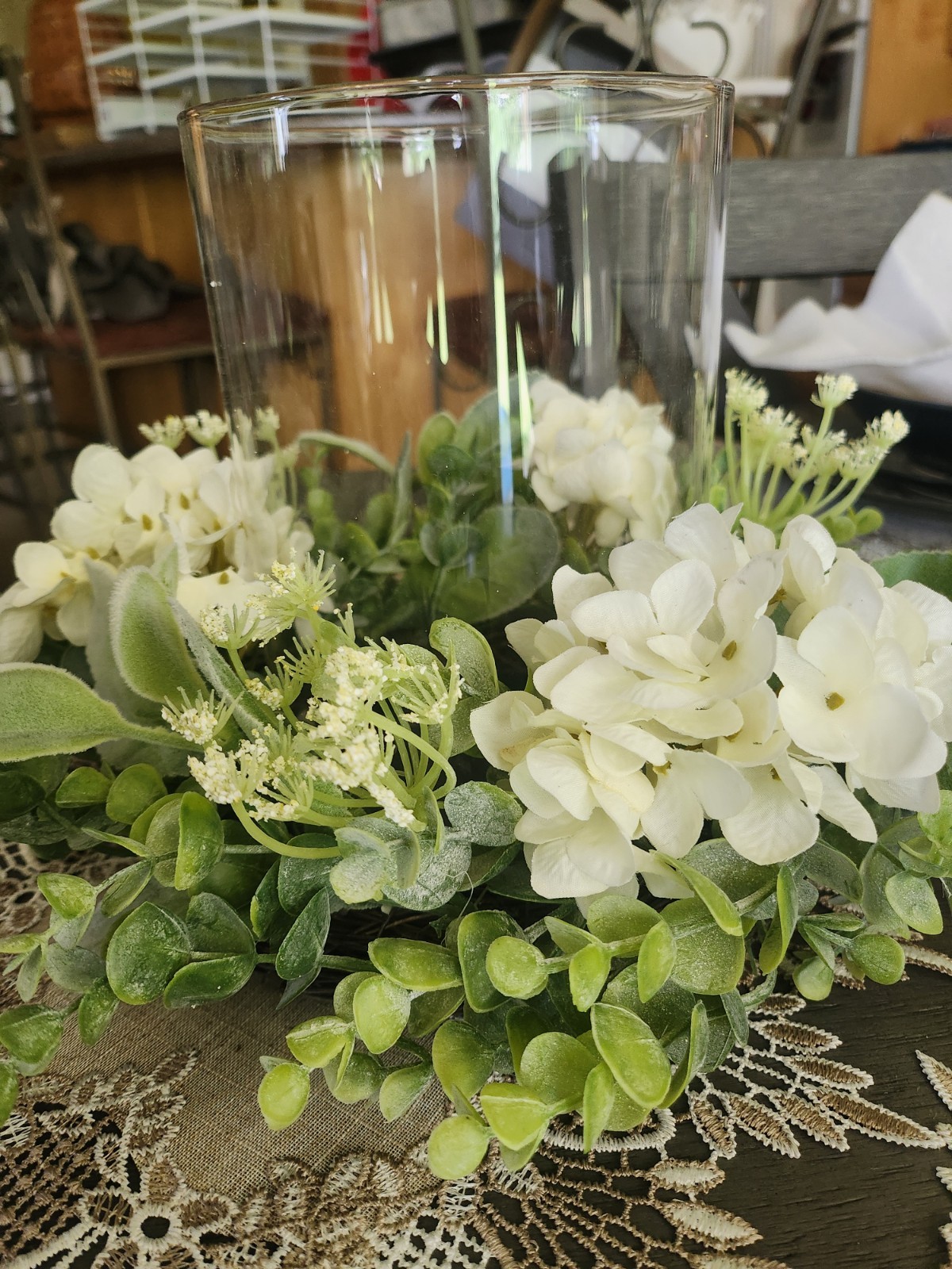 Nearly Natural Hydrangea Candelabrum Silk Flower Artificial Arrangement