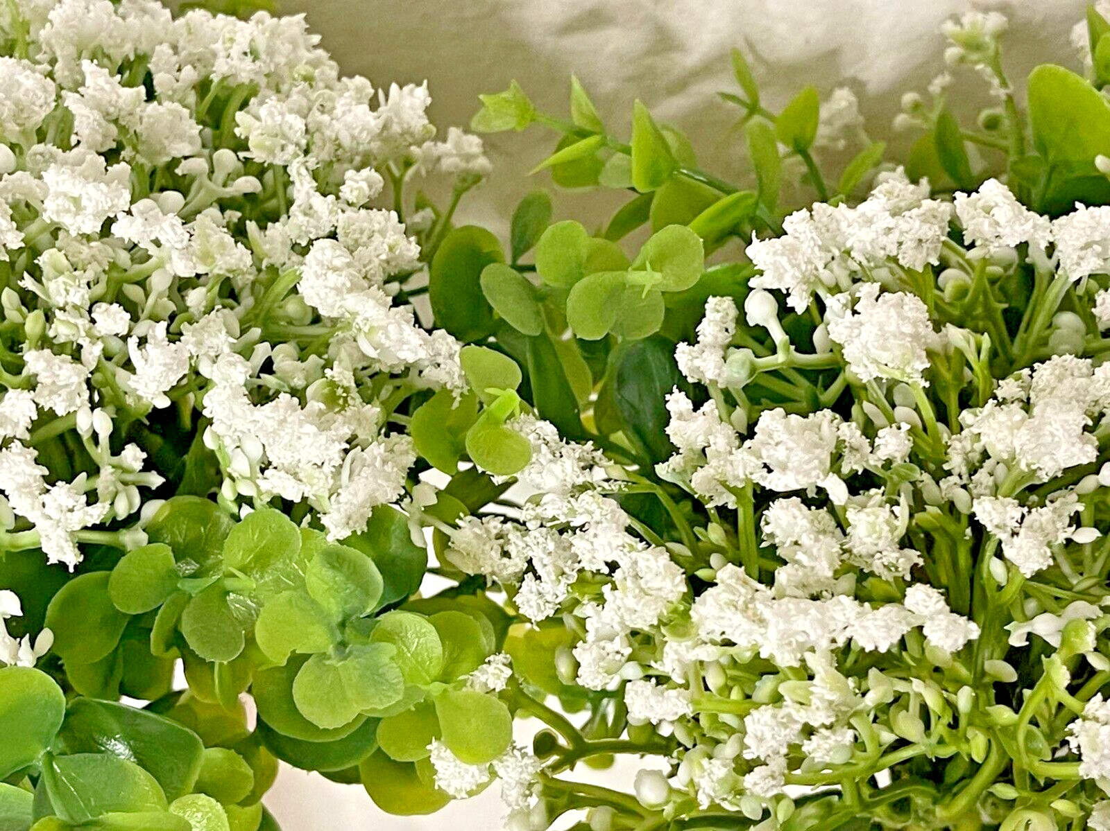 48pcs Baby Breath Artificial Flower White Gypsophila Silver Dollar Eucalyptus