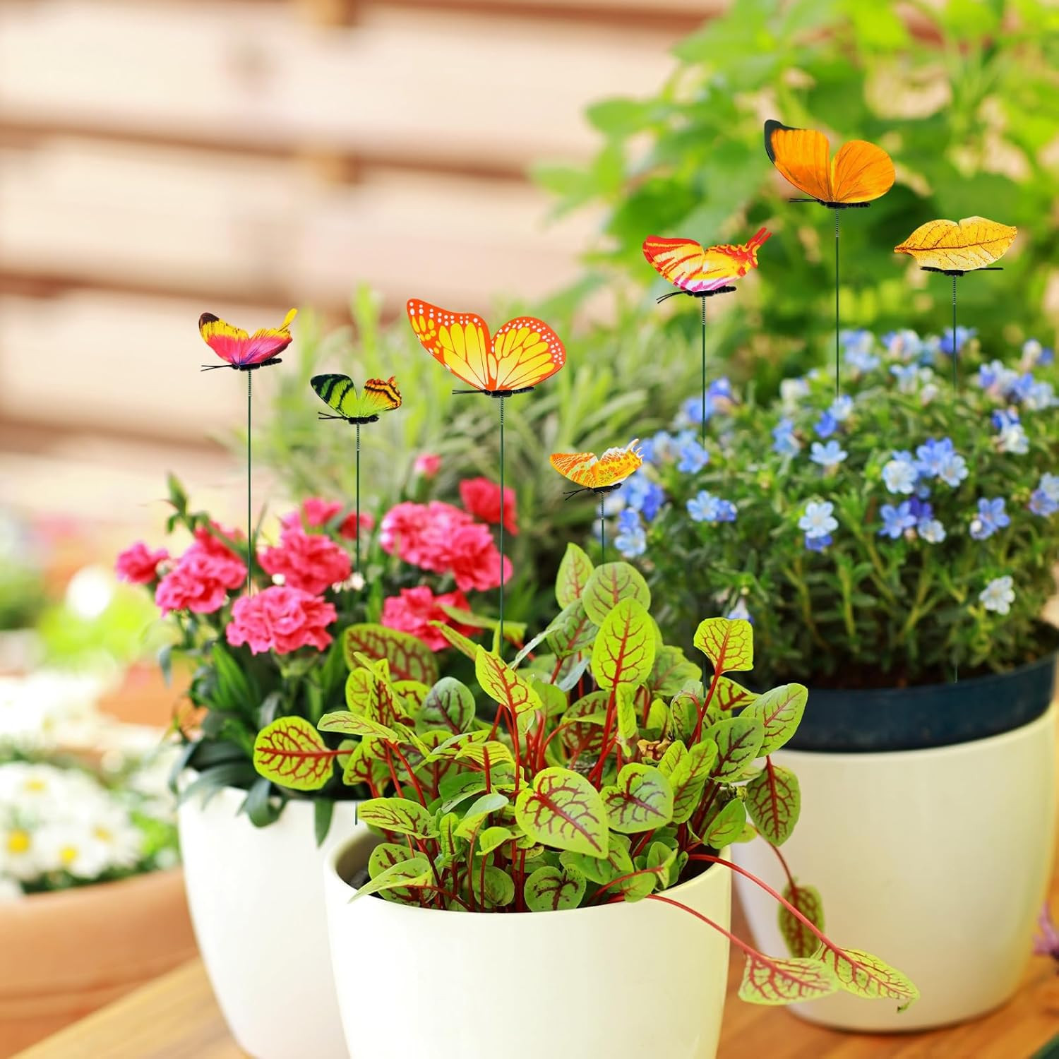 12Pcs Decorative Butterfly Plant Stakes, 9.8In Lifelike Butterfly Garden Stakes