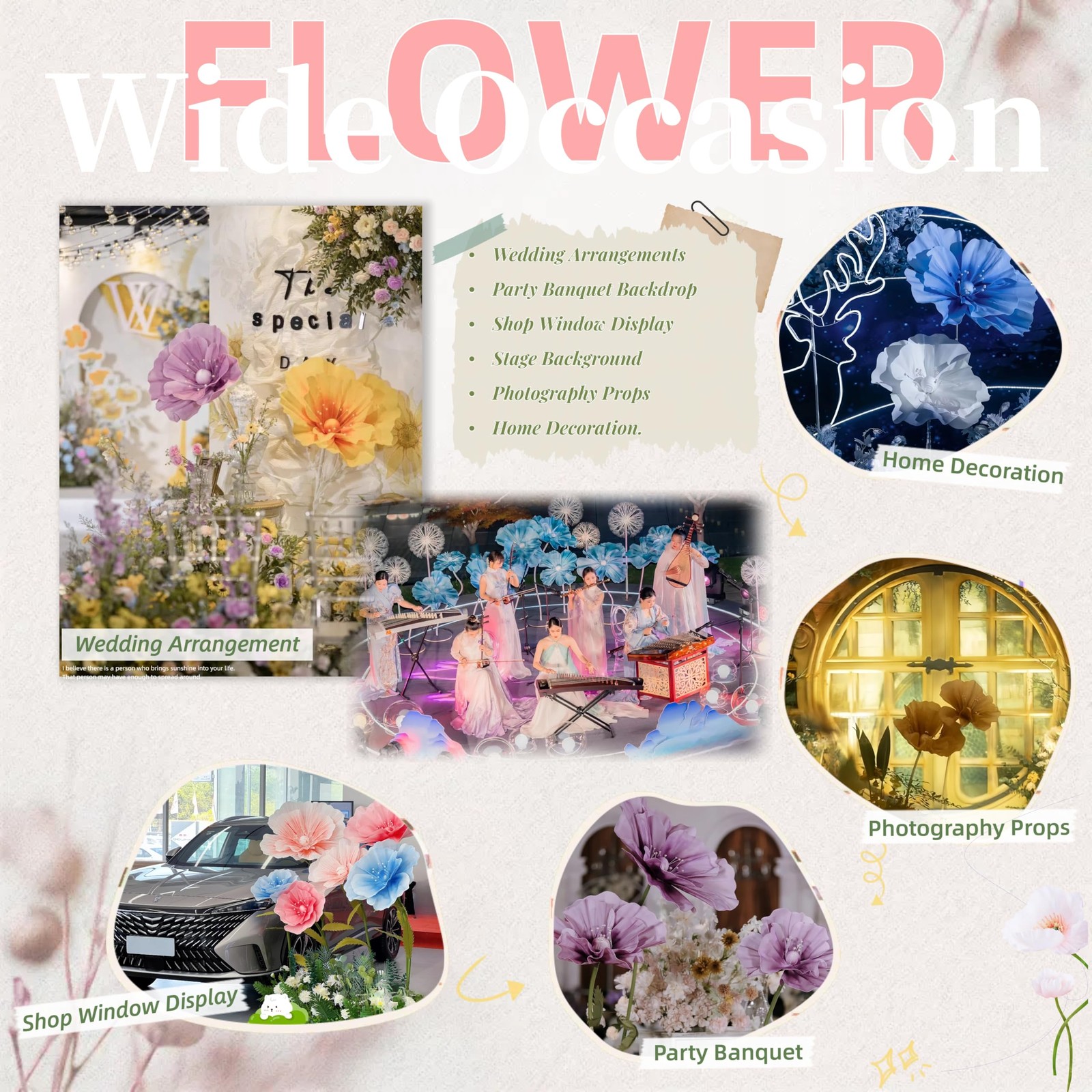 Giant Flowers for Backdrop 5.58ft Huge EVA Artificial Flowers, Wedding Decora…