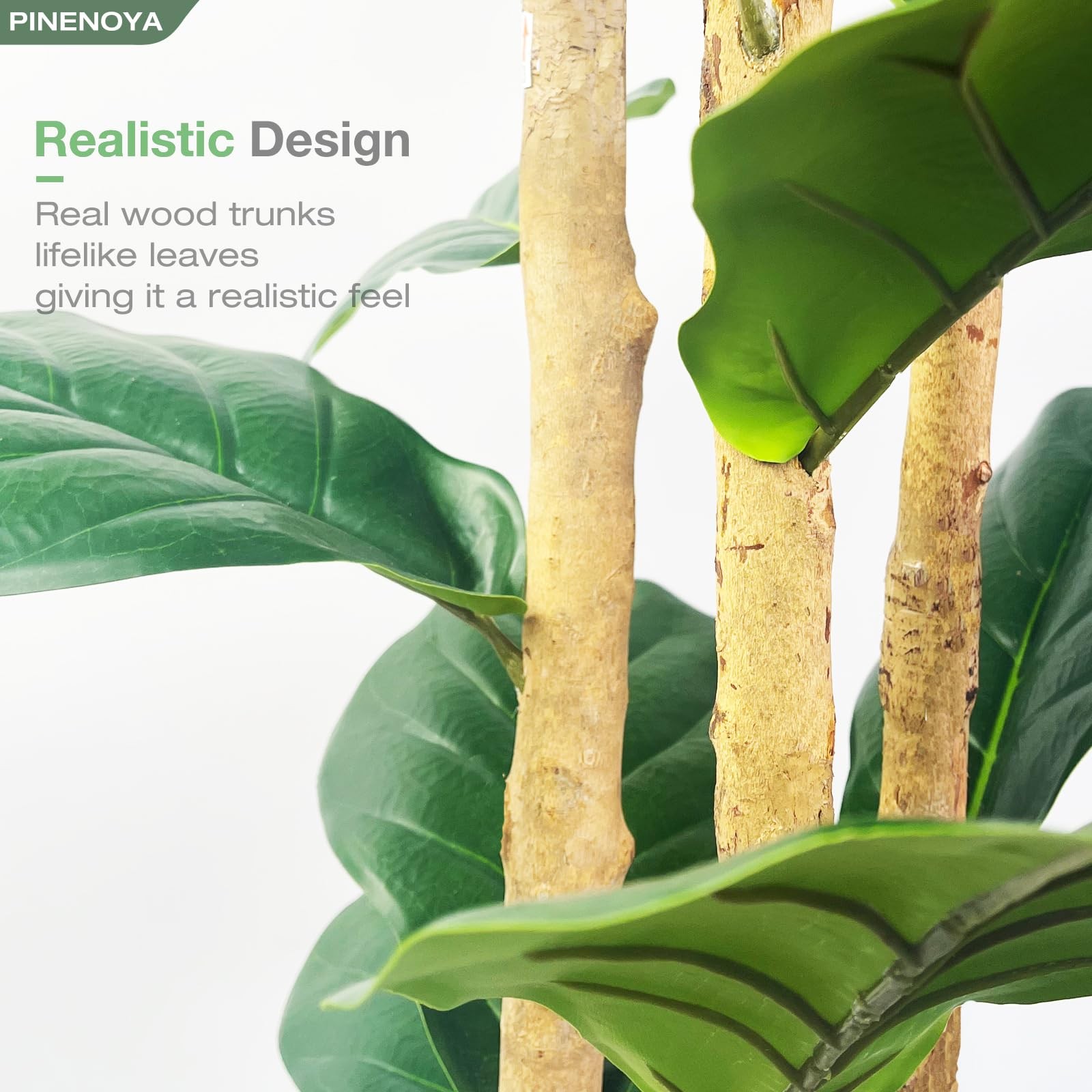 48 Inch Artificial Fiddle Leaf Fig Tree Indoor with Woven Basket – 4ft Tall F…