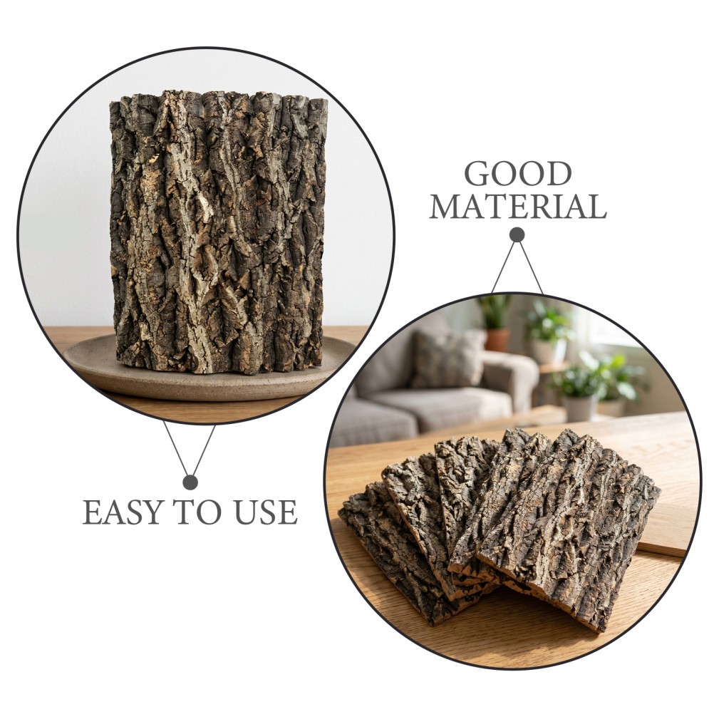 5Pcs Reusable Cork Bark Panels for Terrarium Lizard Climbing Wall Decor Brown