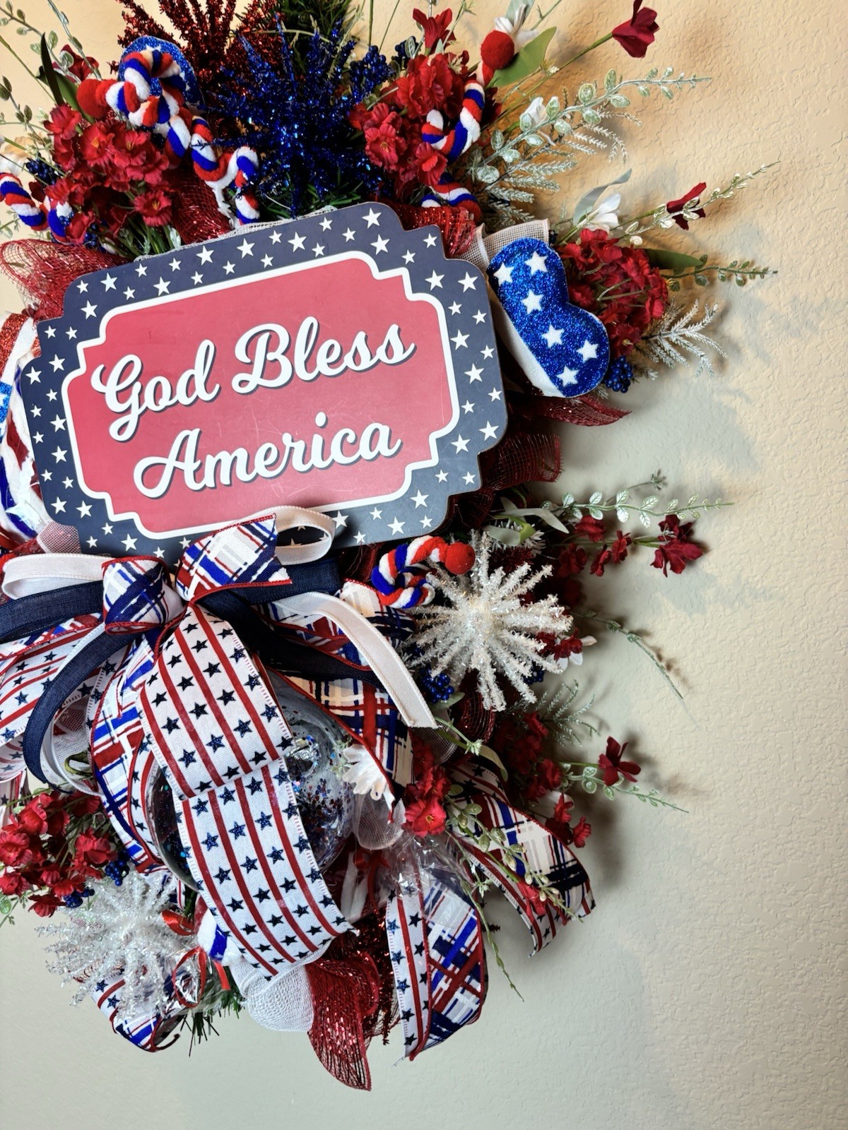 Patriotic wreath, American Flag Wreath, 4th Of July, Memorial Day, Military