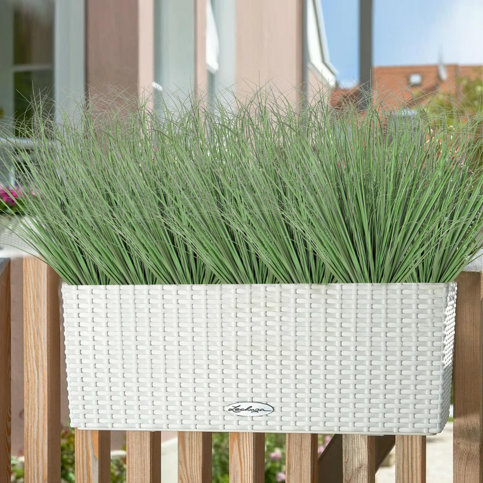 14 Bundles Artificial Plants Onion Grass Outdoor 20 Inch Tall V Resistant