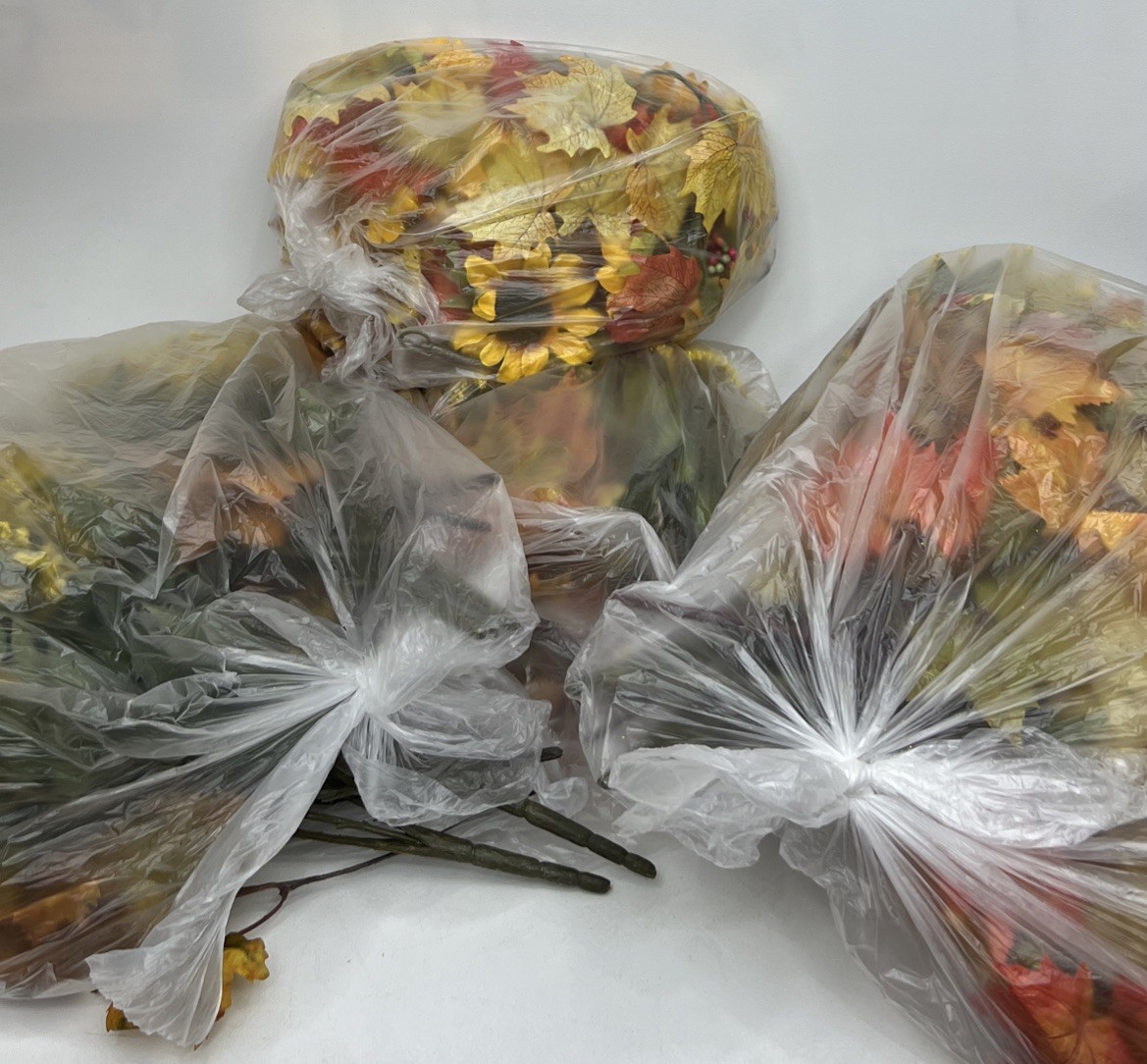 Fall Leaves And Flower Craft Stems- 5 Bags Full
